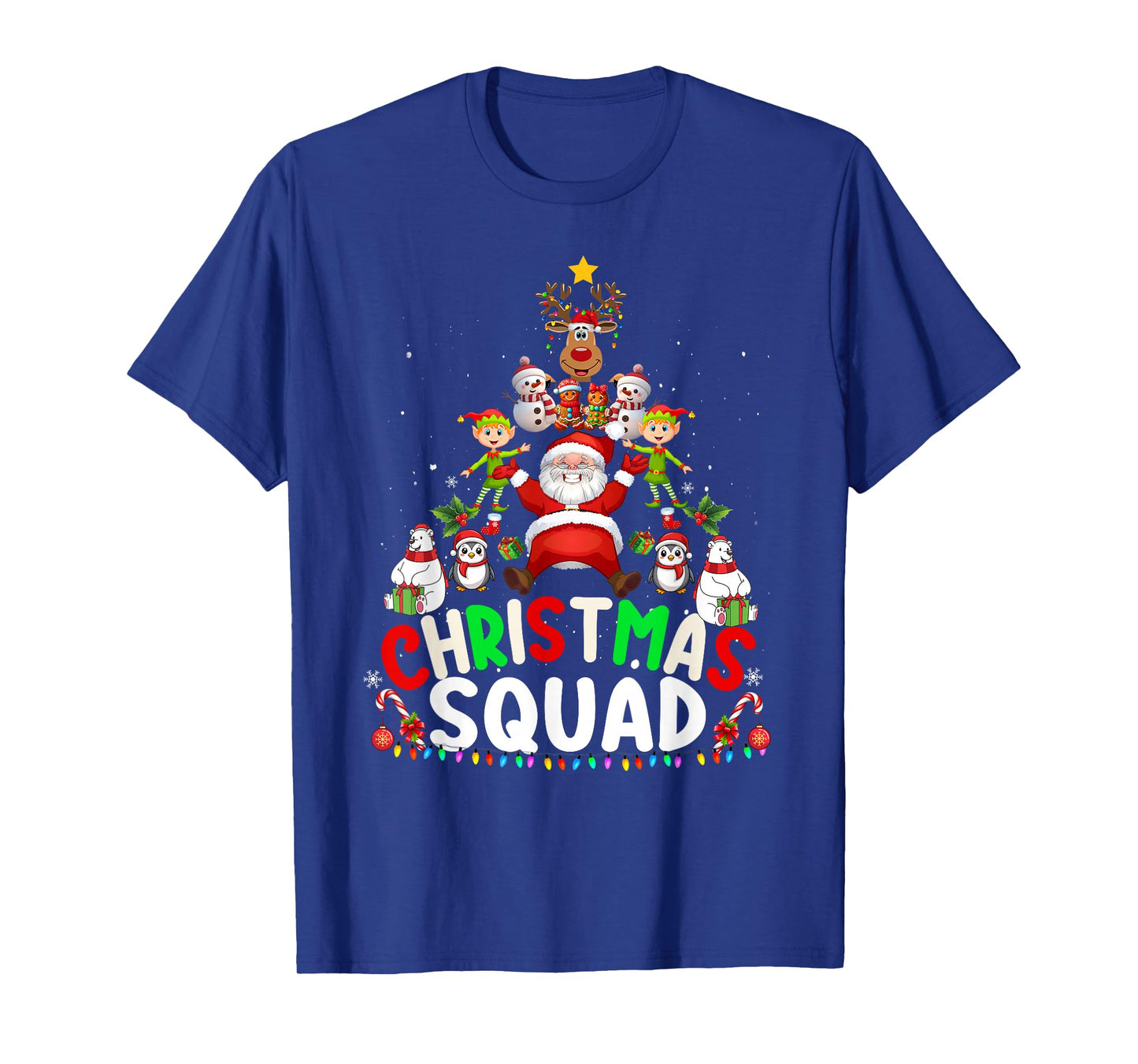 Christmas Squad Santa Elf Tree Xmas Family Matching Pajamas T-Shirt