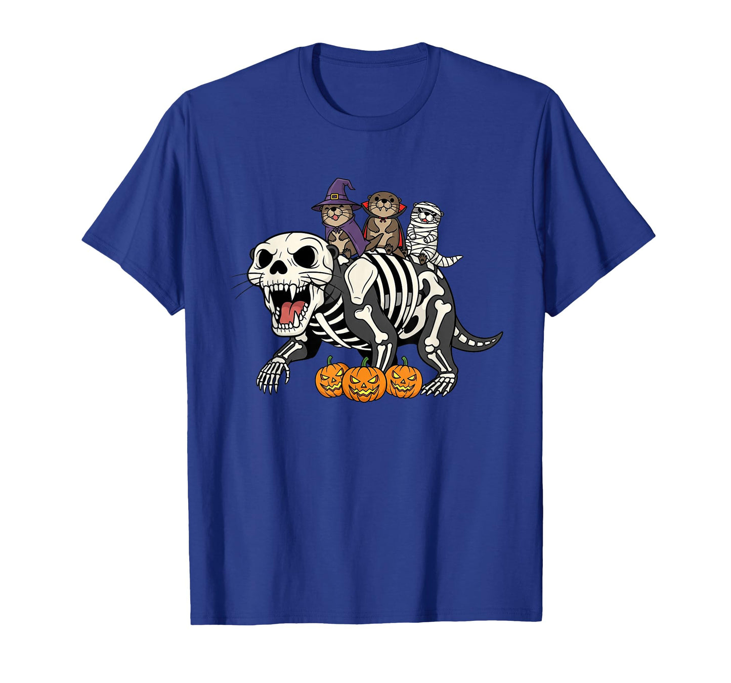 Funny Otter Skeleton Mummy Witch Halloween Kids Mens Womens T-Shirt