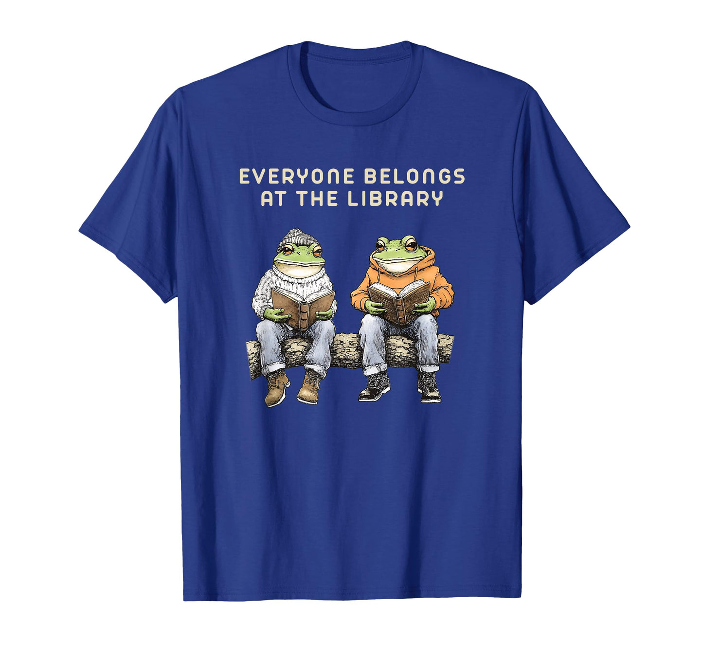 Everyone Belongs At The Library Frog Reading Book Lovers T-Shirt