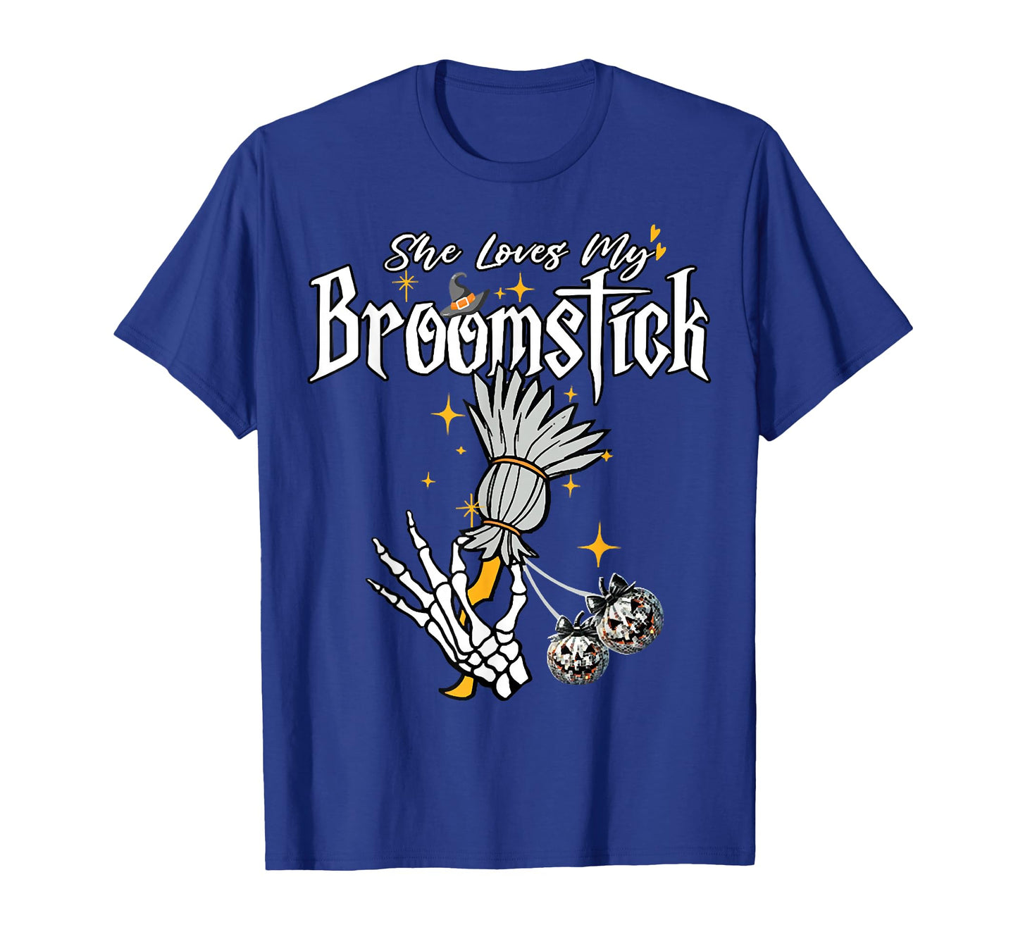 She Loves My Broomstick Flying Witch On Broomstick Halloween T-Shirt