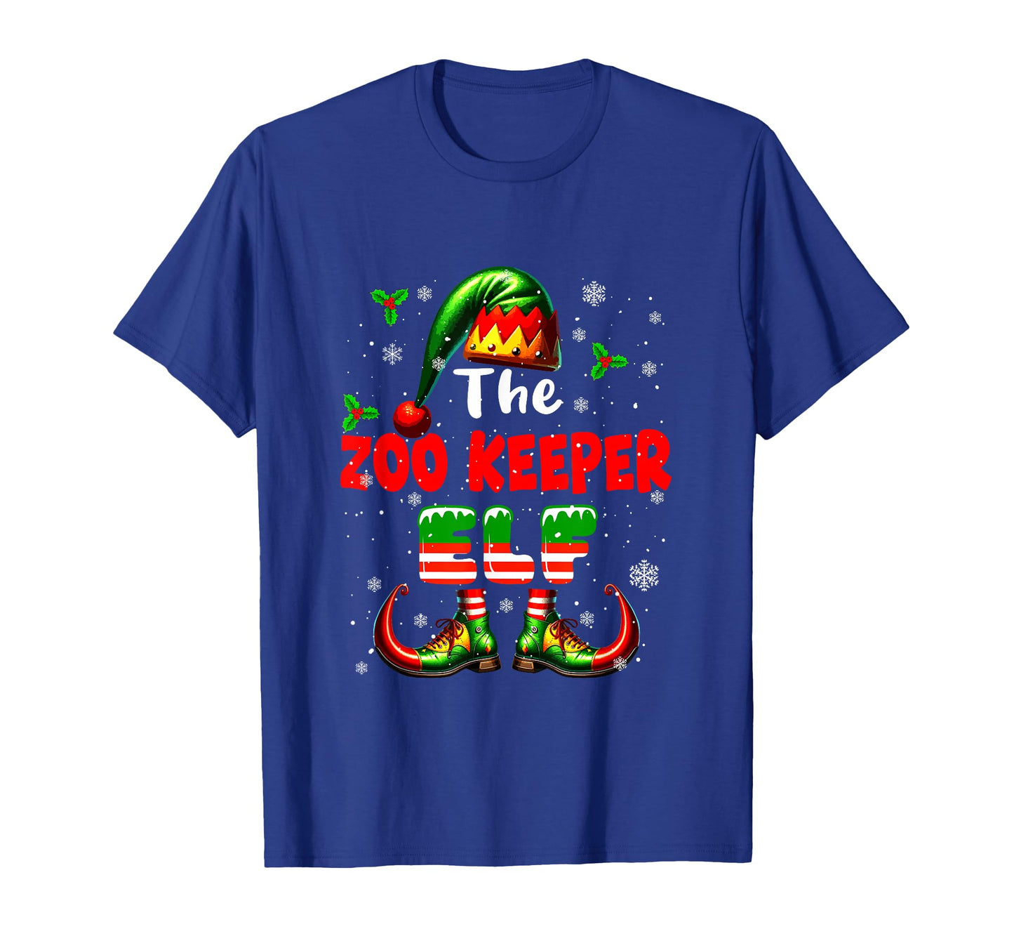 The Zoo Keeper Elf Christmas Funny Job Team Matching Parties T-Shirt