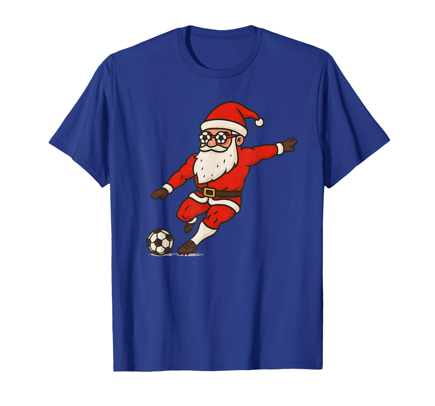 Santa Playing Soccer Christmas Vintage Funny Xmas Holiday T-Shirt