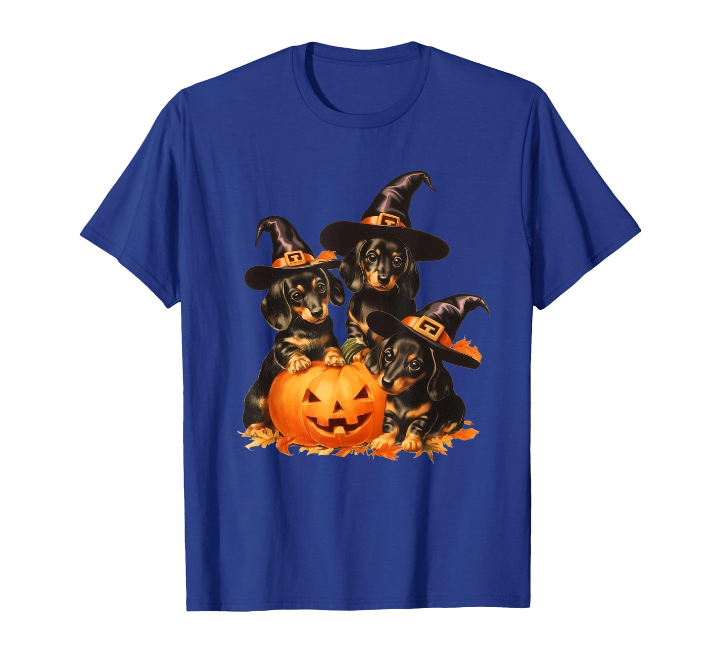 Vintage Dachshund Puppies Cute Weiner Witch Dog Mom Fall T-Shirt