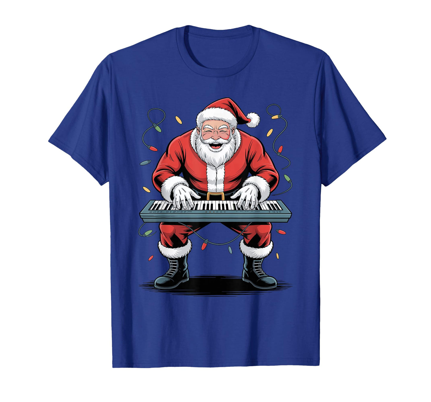 Santa Playing Digital Keyboard Funny Holiday Chrismas Xmas T-Shirt