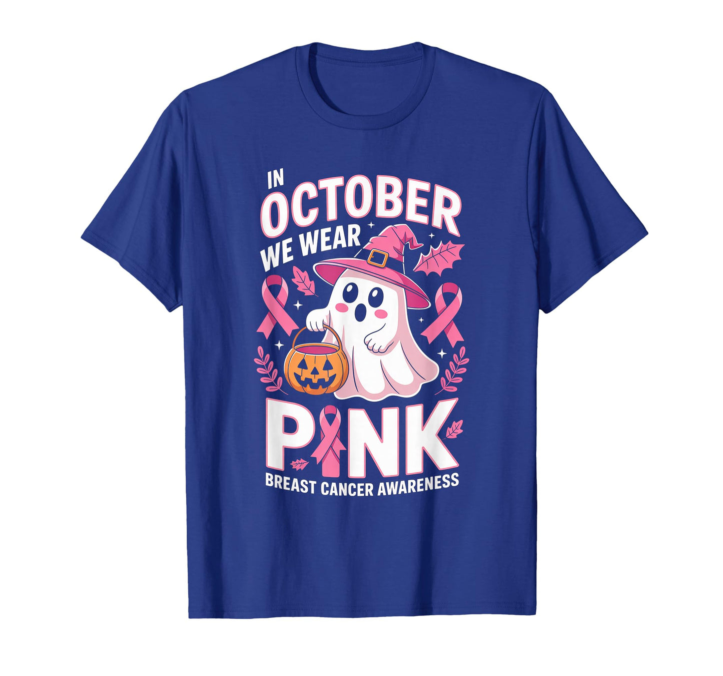 Breast Cancer Women Halloween in October We Wear Pink T-Shirt
