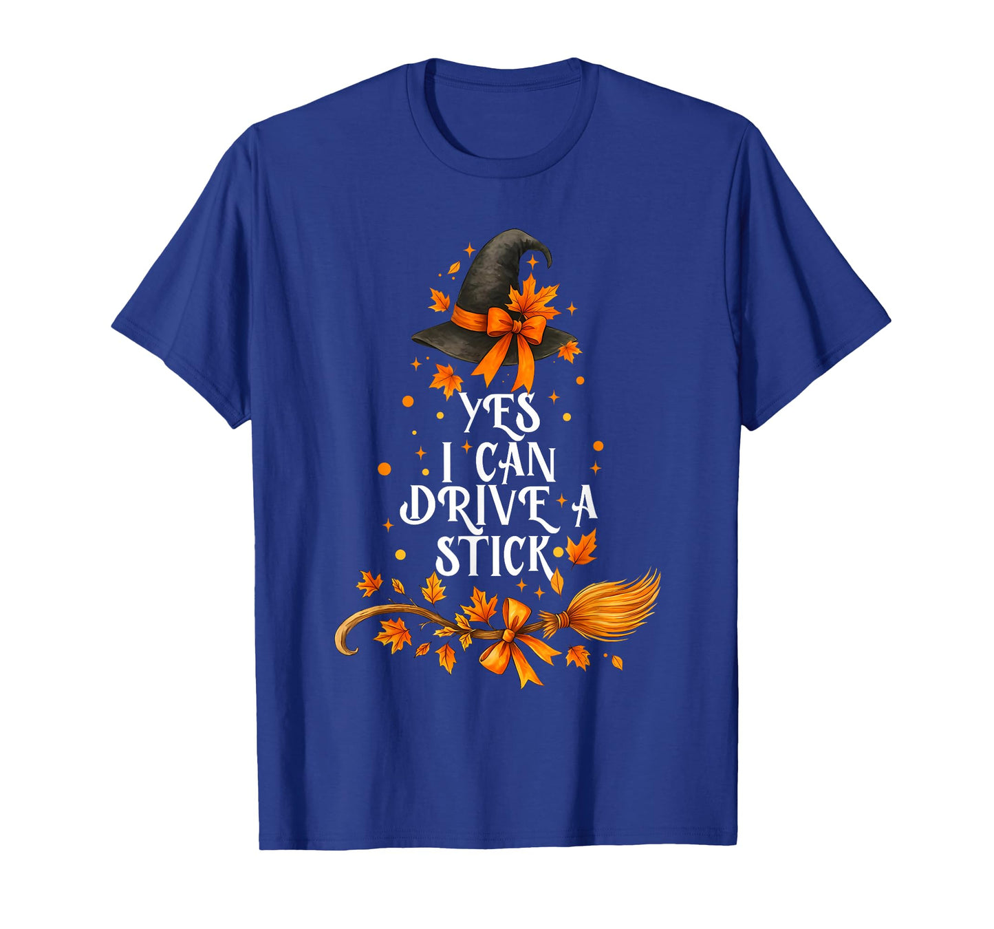 Yes I Can Drive A Stick Funny Halloween Spooky Witch T-Shirt