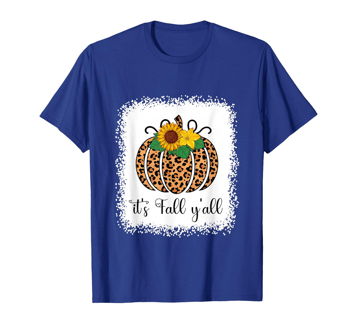 Pumpkin Leopard Print Thanksgiving Halloween It's Fall Y'all T-Shirt