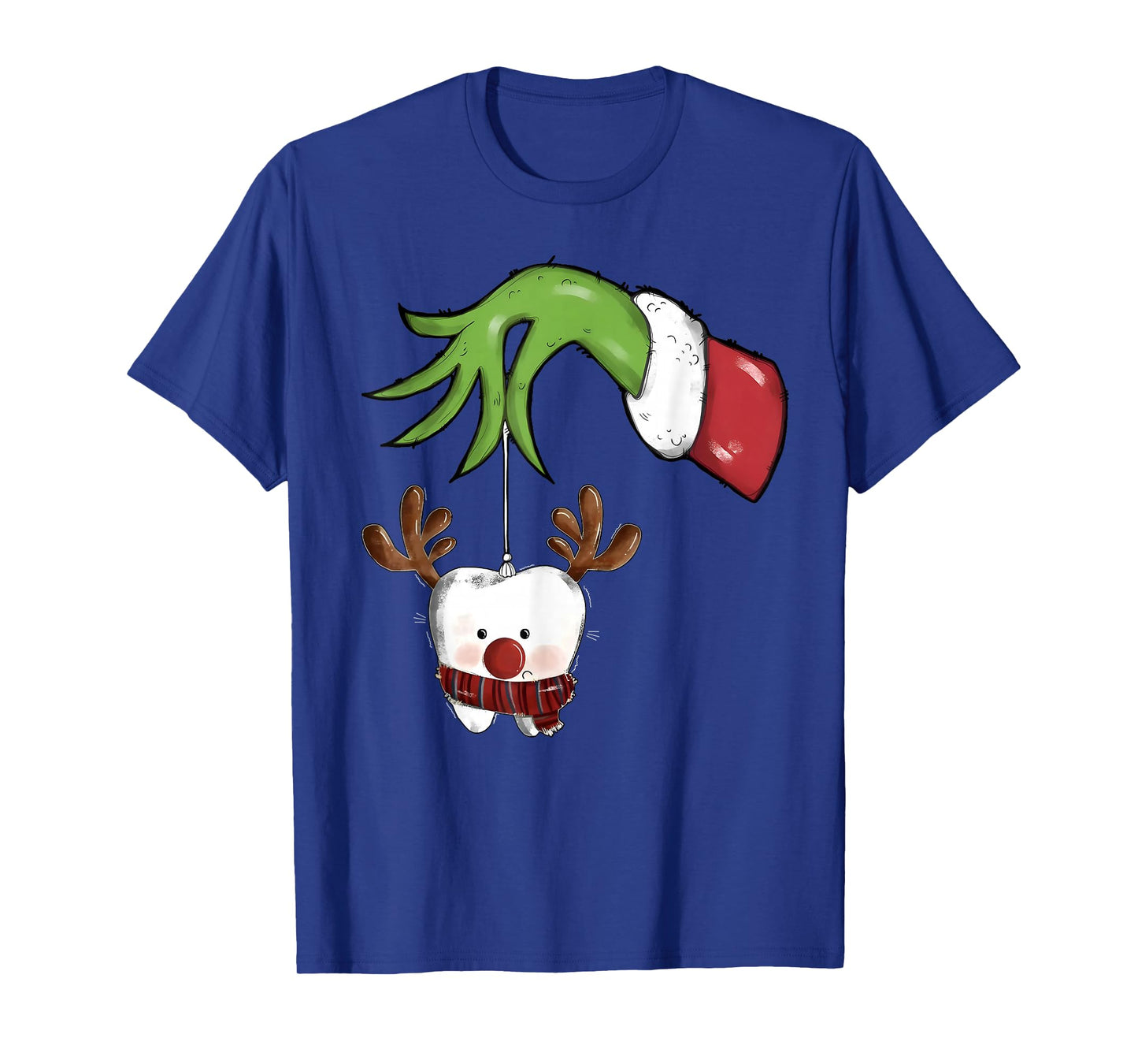 Tooth Dentist Dental Assistant Teeth Christmas Rudolph Santa T-Shirt