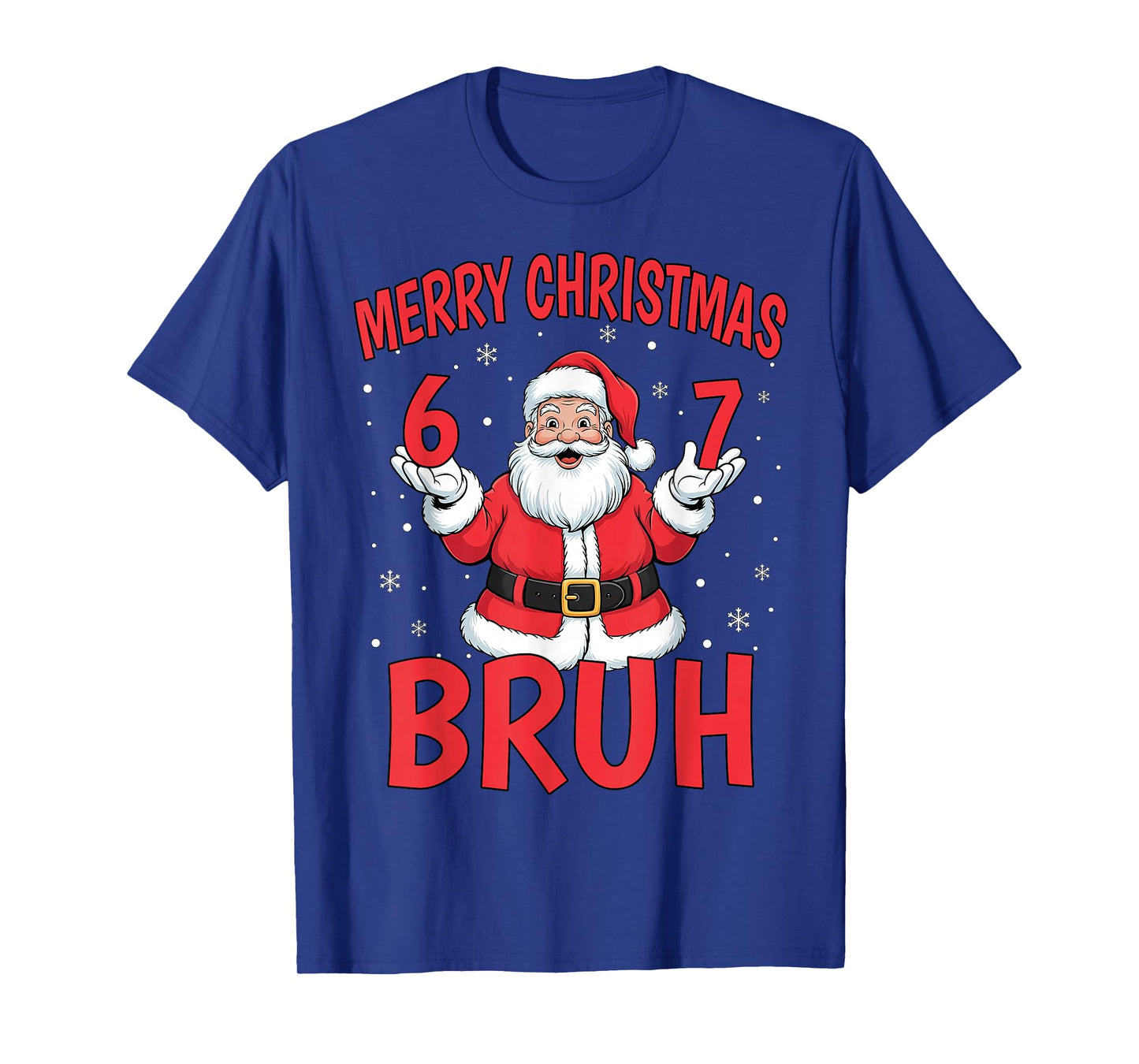 Merry Christmas Bruh Six Seven 6 7 Meme Gen Alpha Slang Men T-Shirt
