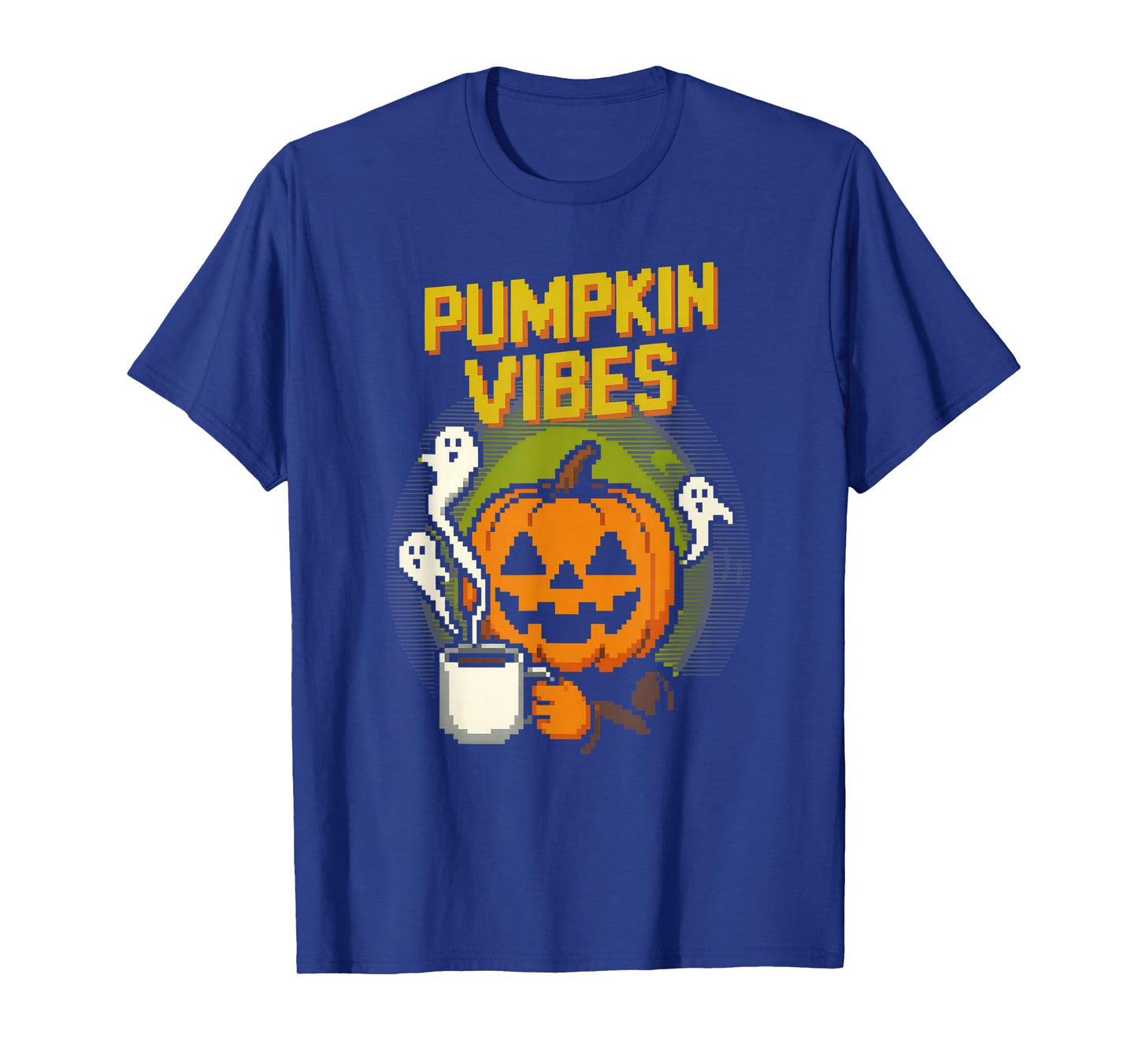 Pumpkin Vibes Funny Pixel Art Jack O'Lantern Halloween T-Shirt