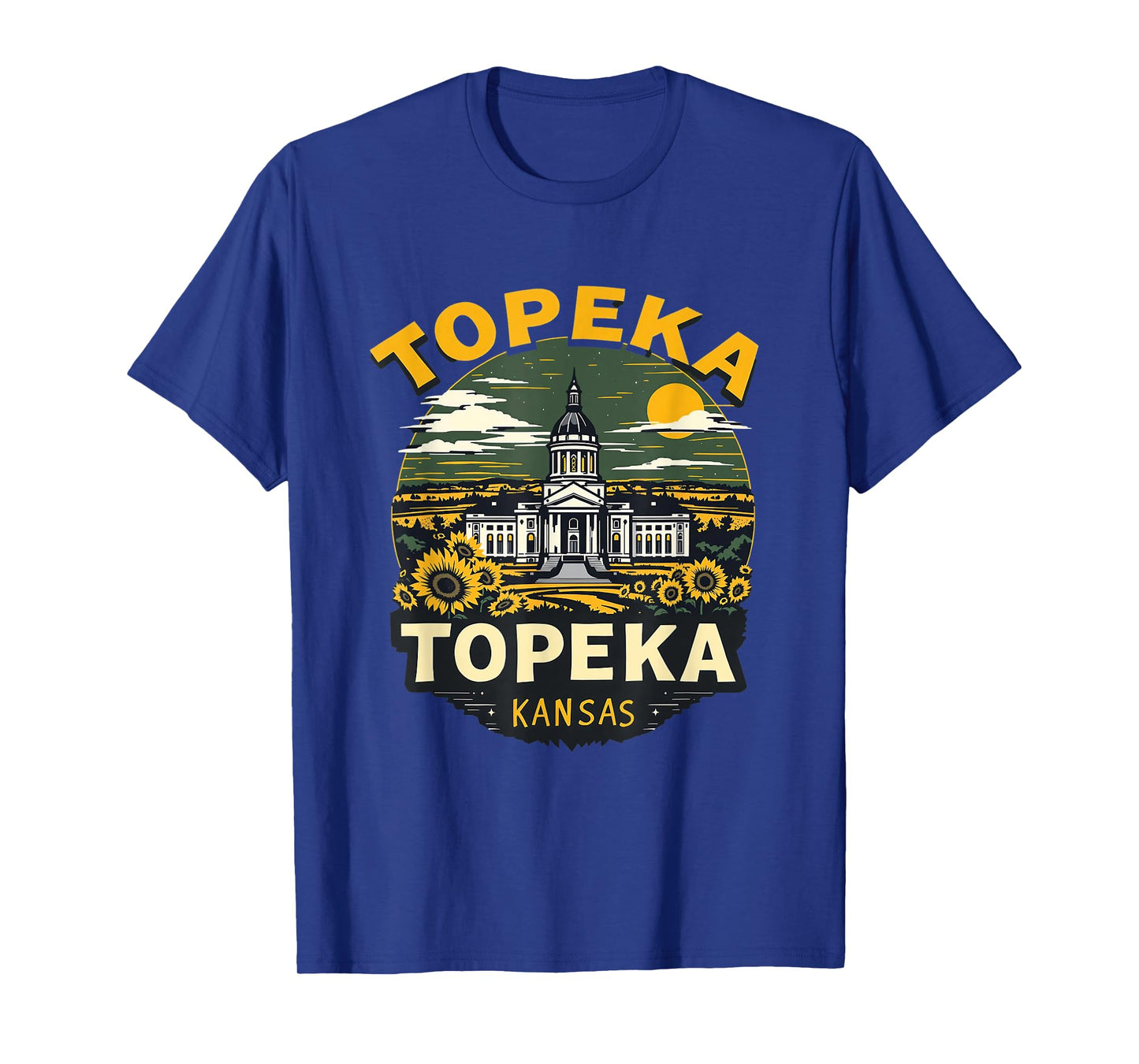 Topeka Skyline Vintage Topeka Kansas Floral Cityscape T-Shirt