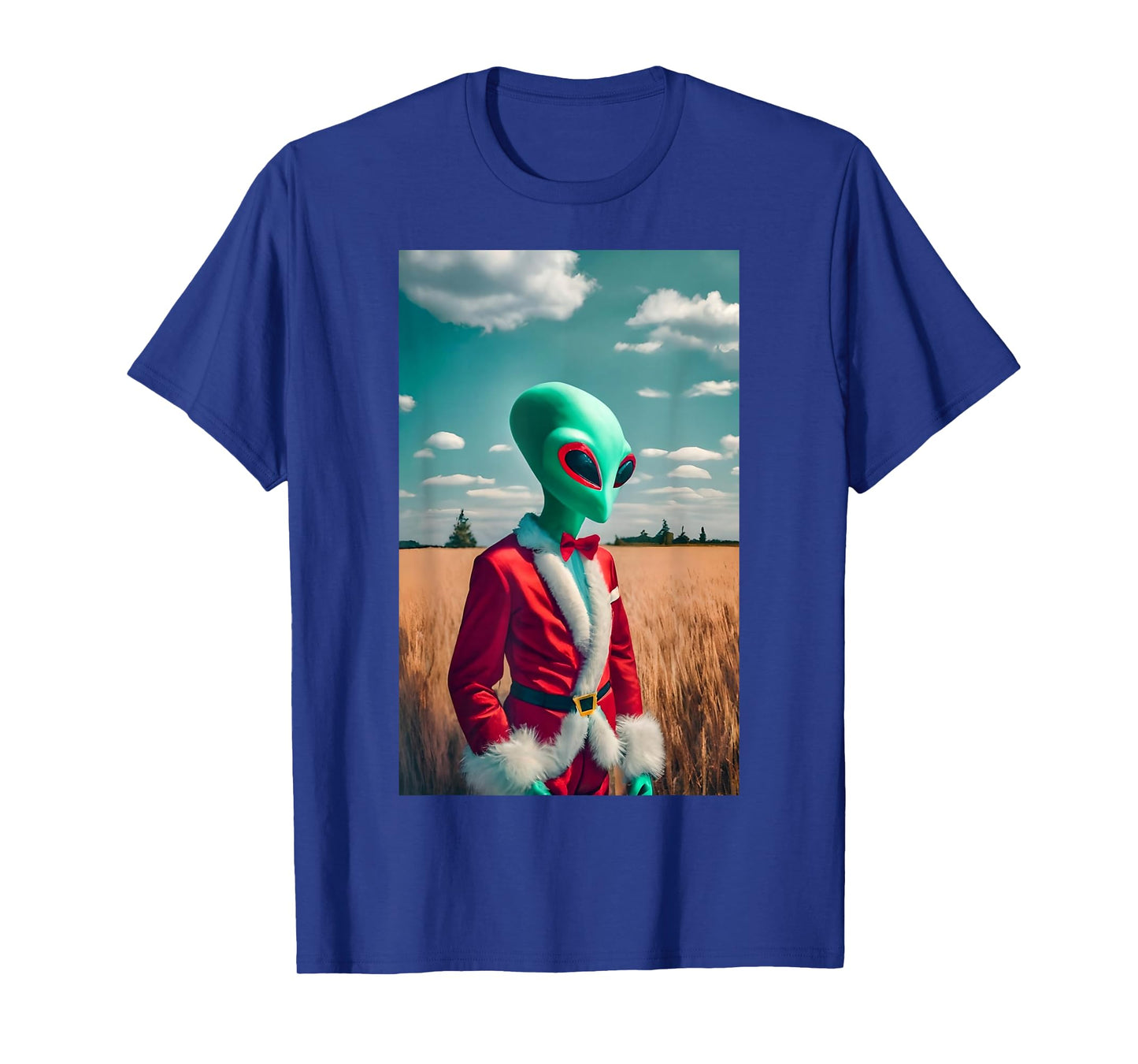 Funny Alien in Santa Tux Christmas Holiday Party Outfit T-Shirt