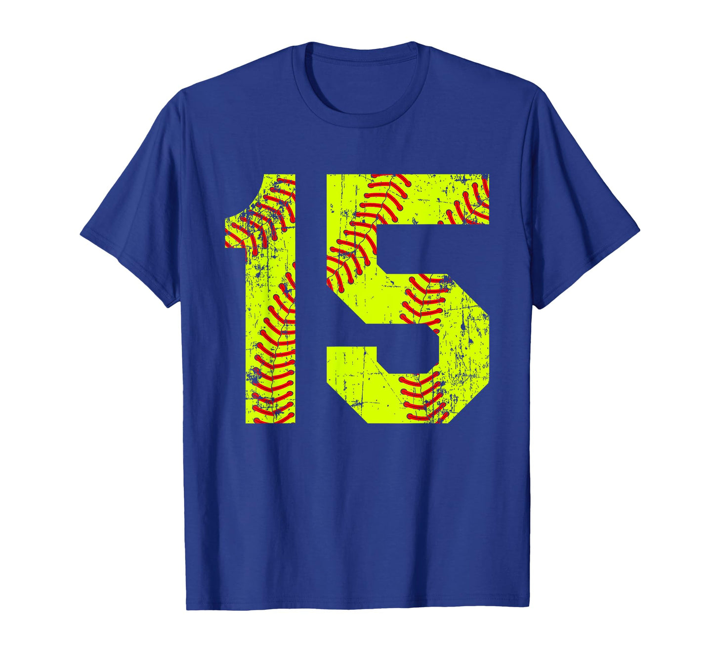 Vintage Softball 15 Jersey Number T-Shirt