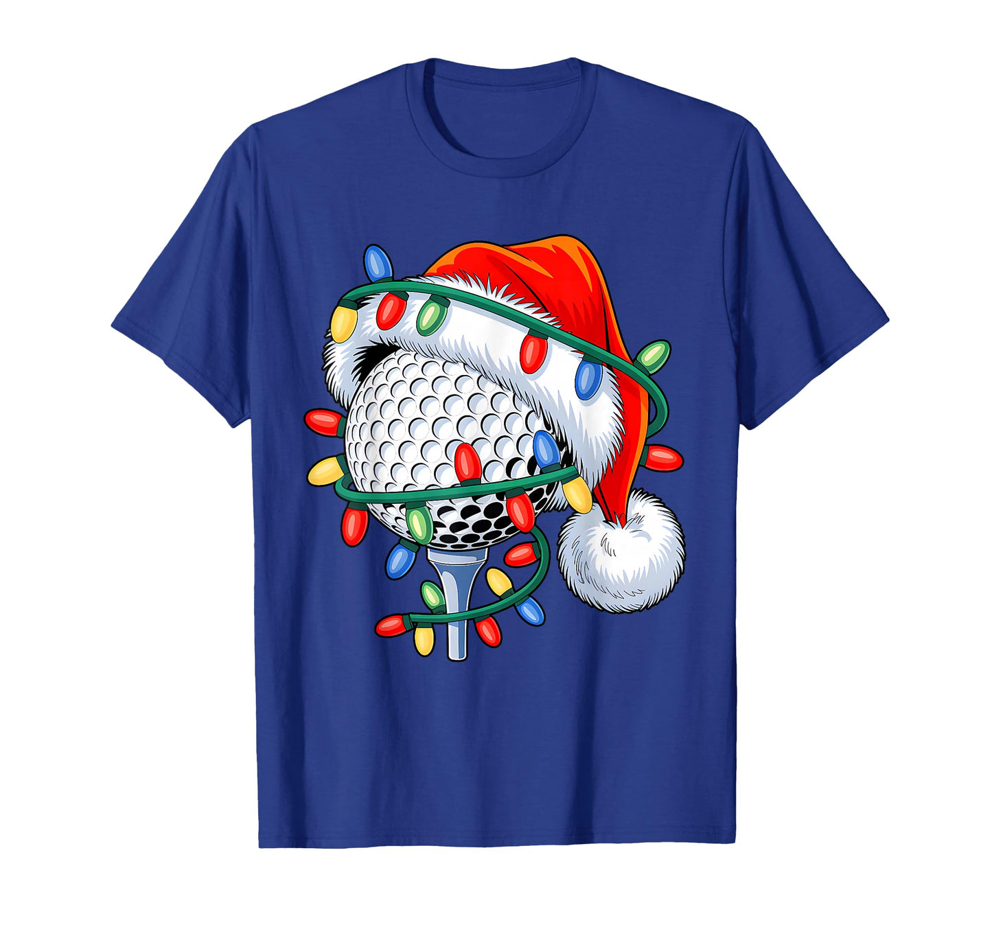 Golf Ball Santa Hat Xmas Funny Christmas Boys Men Golf Lover T-Shirt