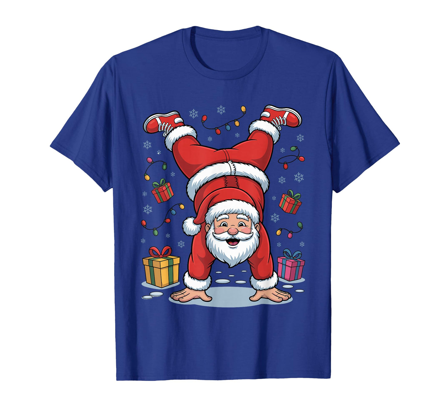 Funny Santa Playing Gymnastics Holiday Christmas Xmas Pajama T-Shirt