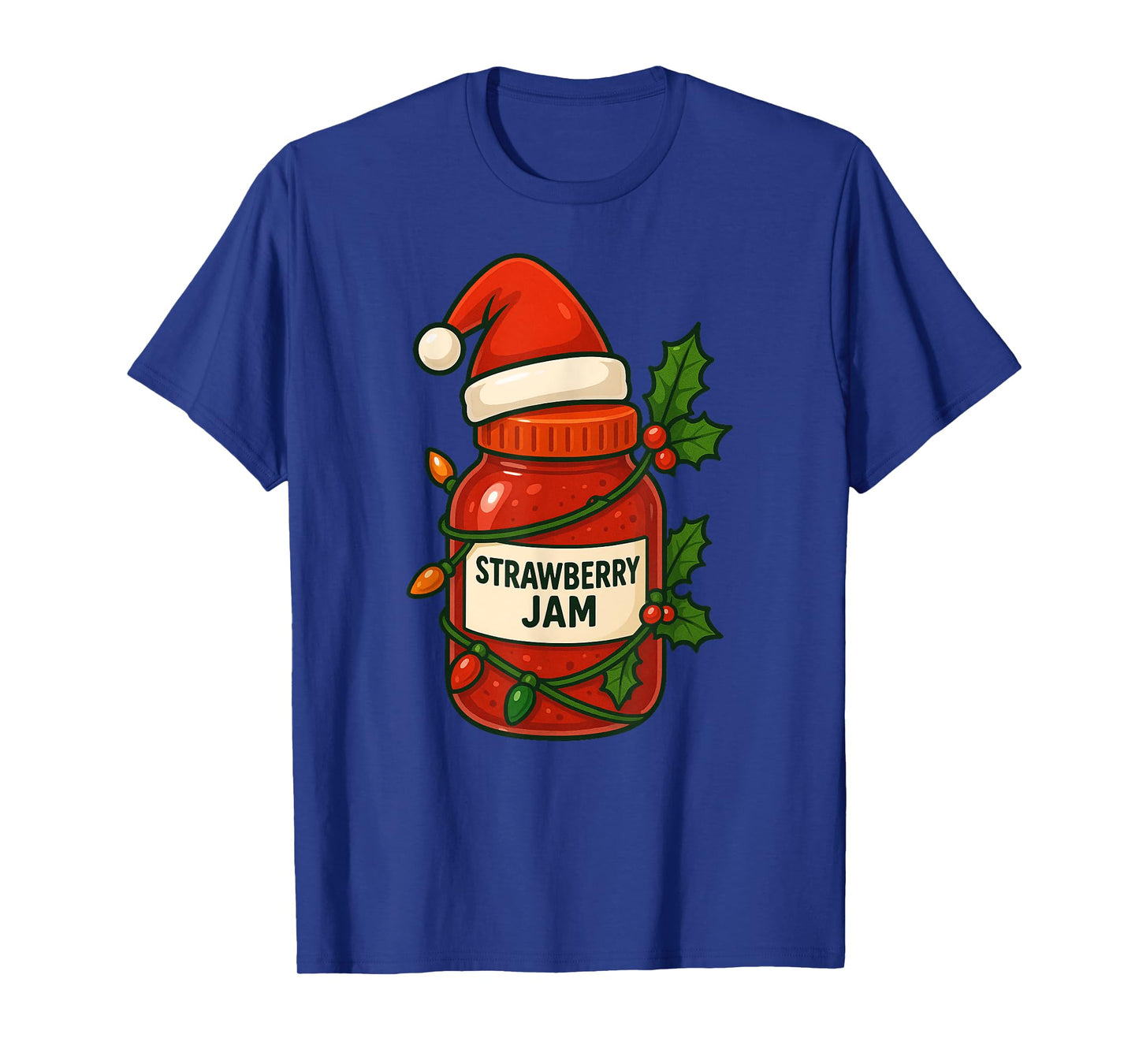 Strawberry Jam Merry Christmas Santa Hat Xmas Boys Girls Kid T-Shirt