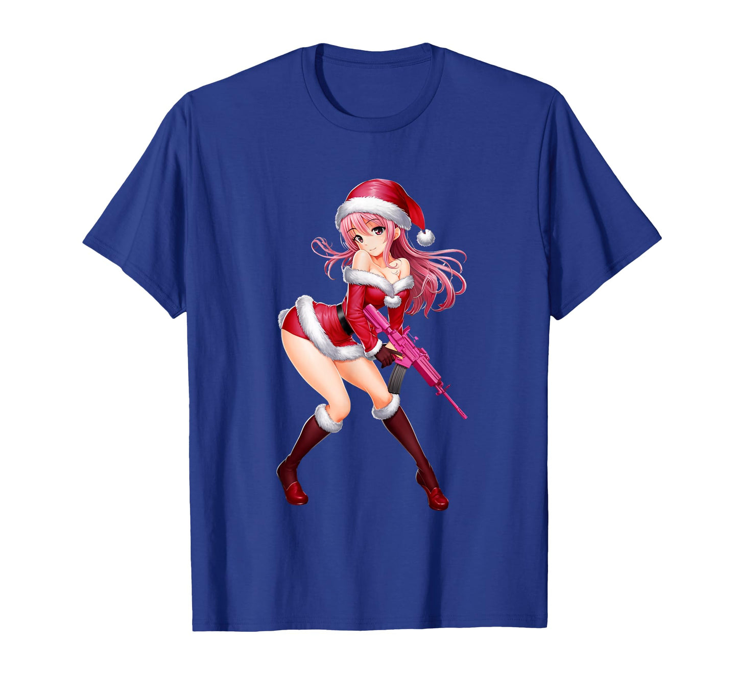 Waifu Sexy Anime Girl Cyberpunk Santa Japanese Christmas T-Shirt
