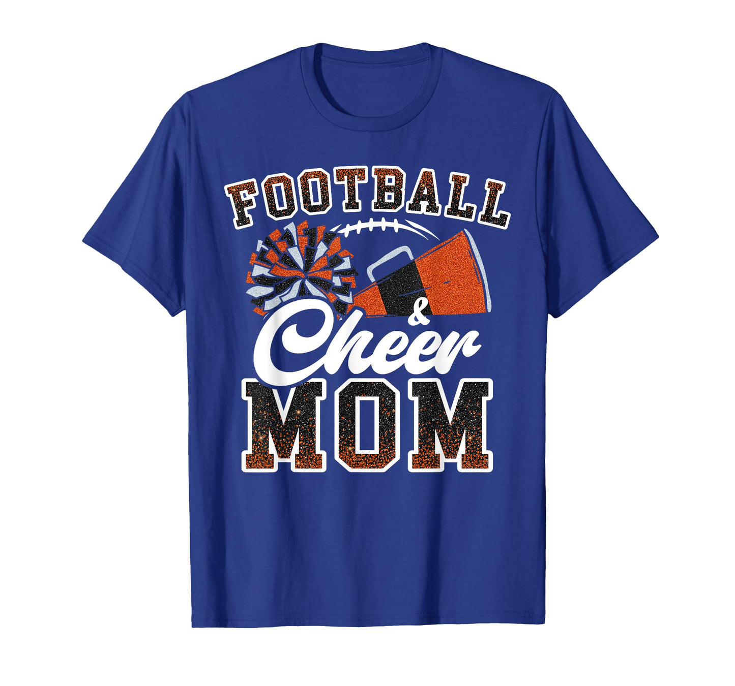 Loud Proud Football & Cheer Mom Cheerleader Mom Mama Orange T-Shirt
