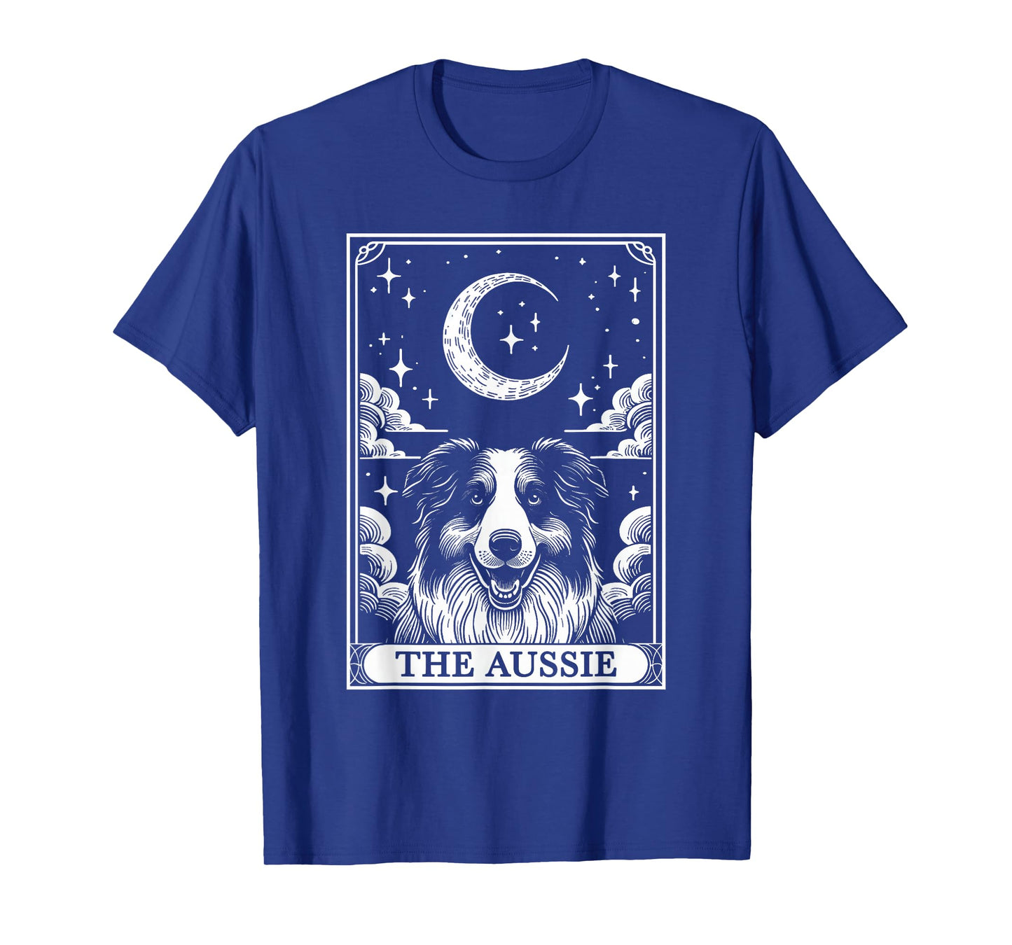 Tarot Card Vintage Crescent Moon Australian Shepherd Dog Mom T-Shirt