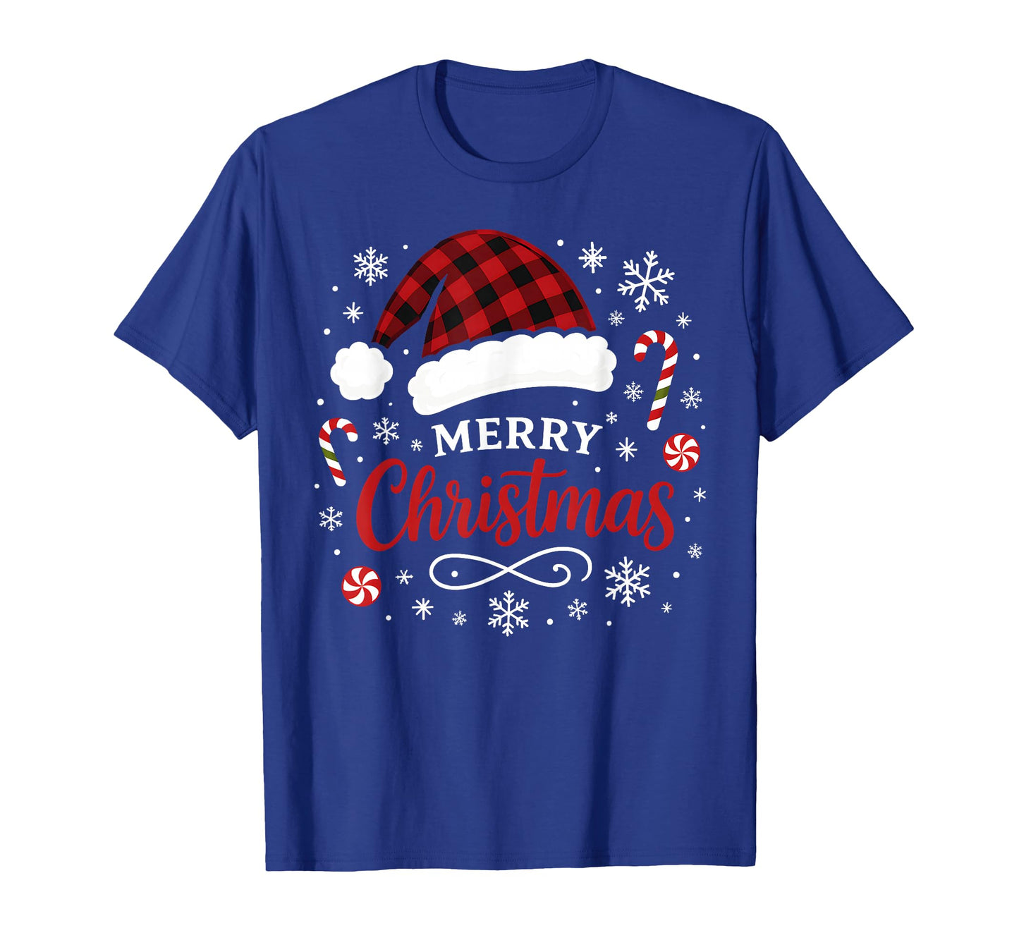 Merry Christmas 2025 Family Santa Claus Hat Xmas Mens Boys T-Shirt