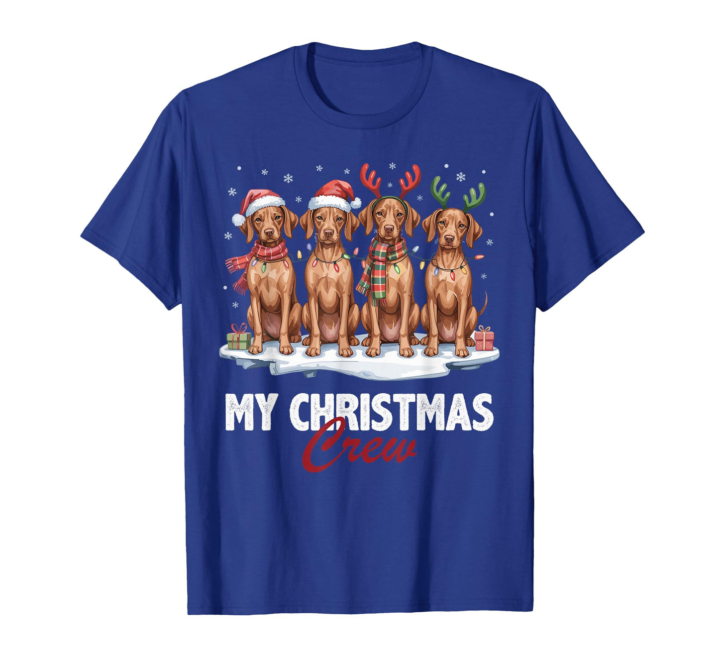 Vizsla Christmas Crew Funny Dog Lovers Holiday Pajama T-Shirt