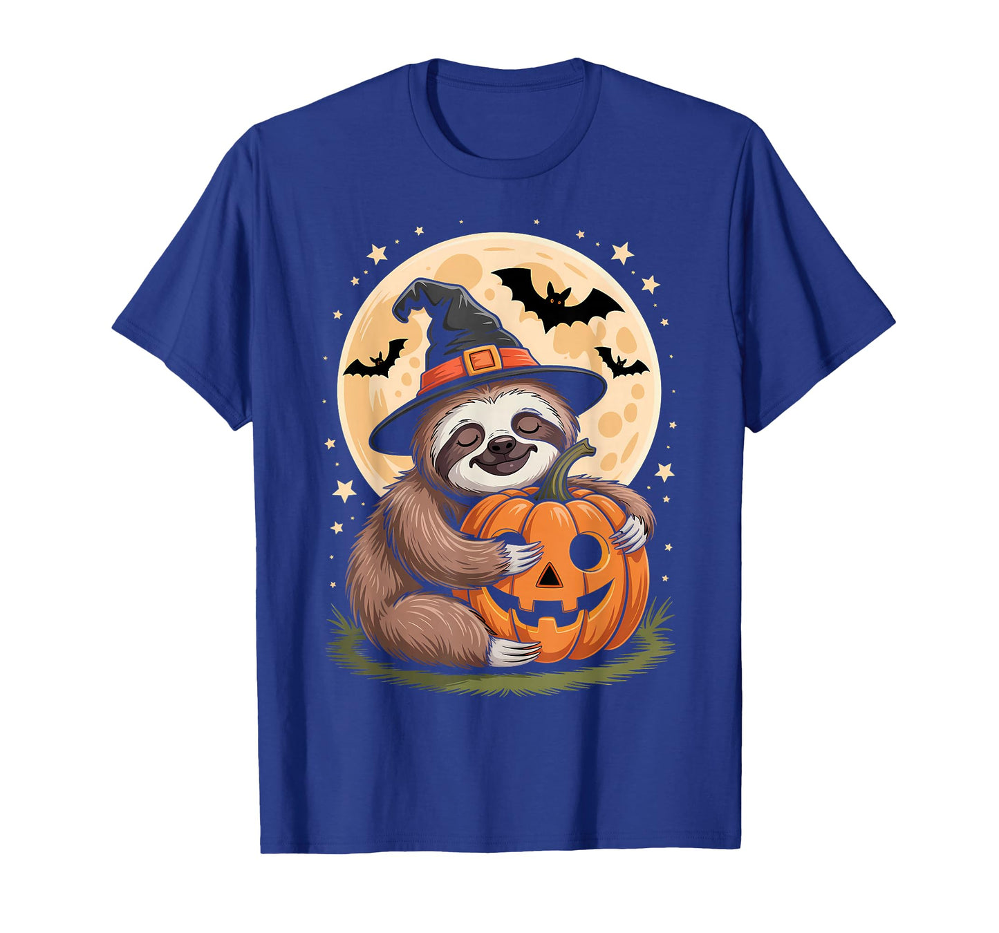 Halloween Sloth Witch Hat Pumpkin Spooky T-Shirt