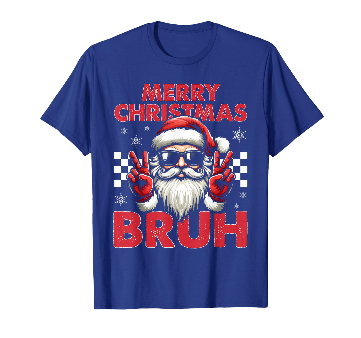 Merry Christmas Bruh Funny Santa Claus Retro Men Women Kids T-Shirt