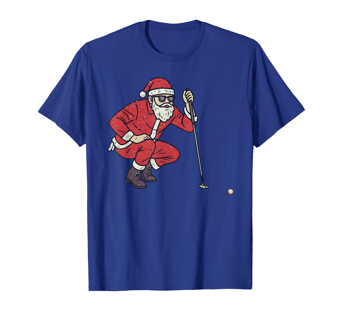 Santa Playing Golf Christmas Vintage Funny Xmas T-Shirt