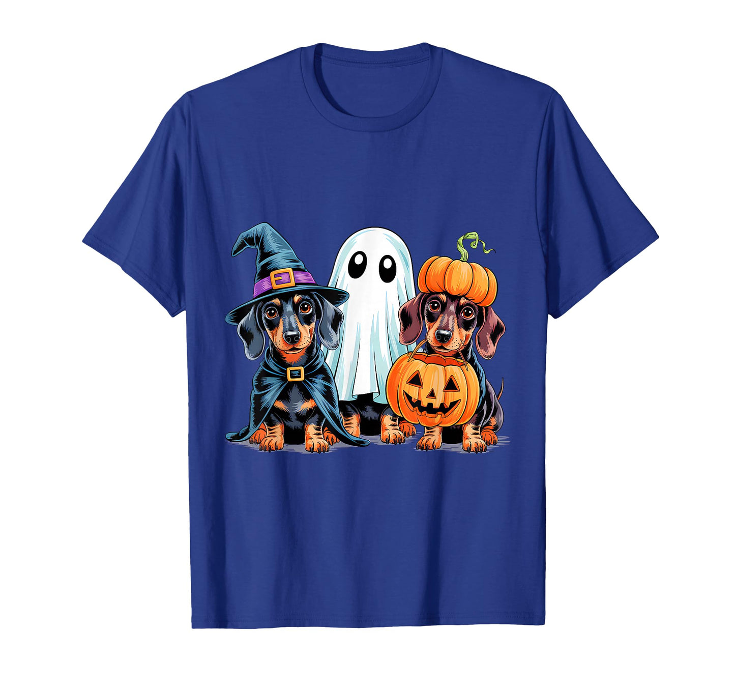 Dachshund Halloween Funny Wiener Dog Pumpkin Weenie Witch T-Shirt