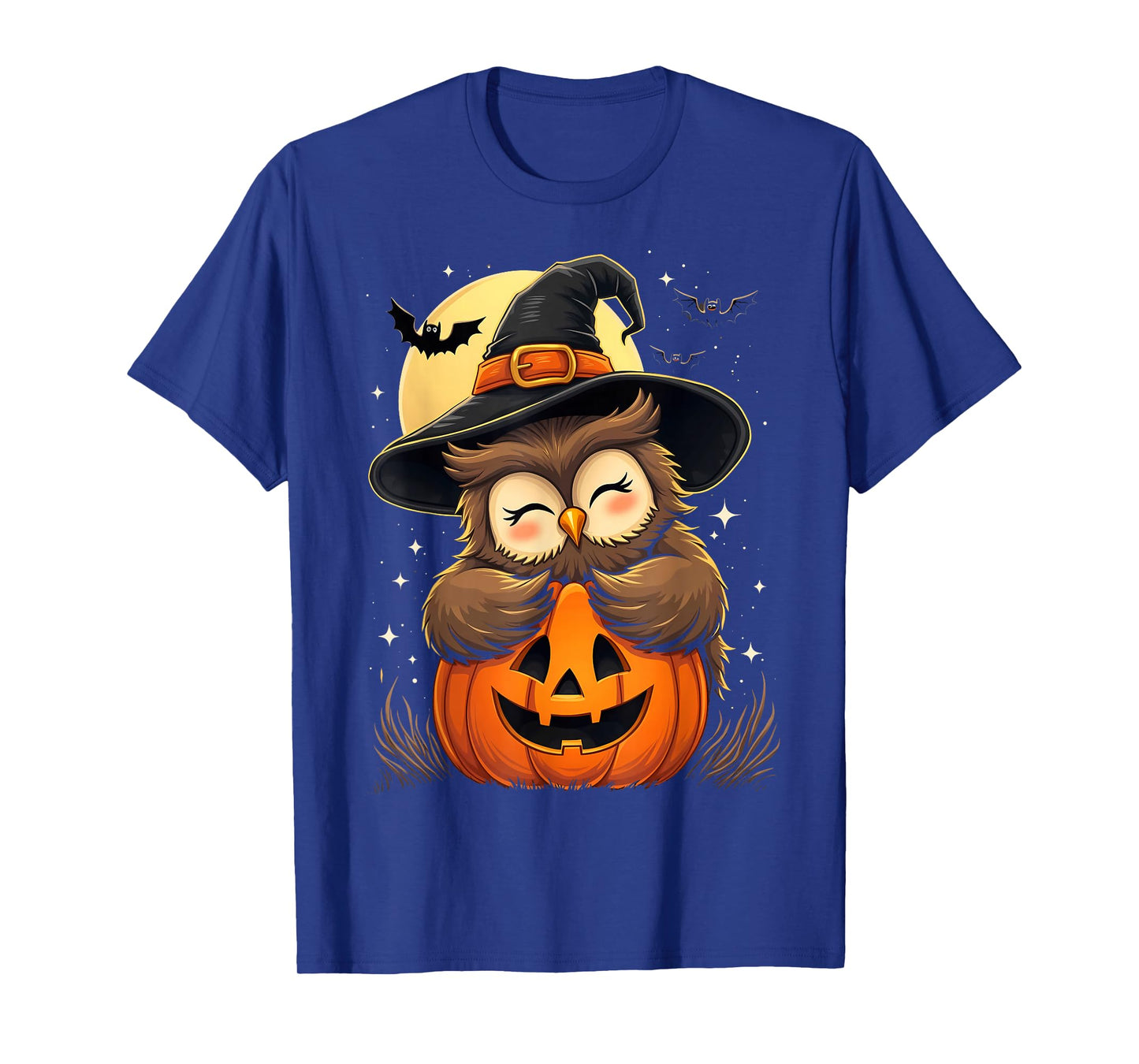 Halloween Owl Witch Hat Pumpkin Spooky T-Shirt