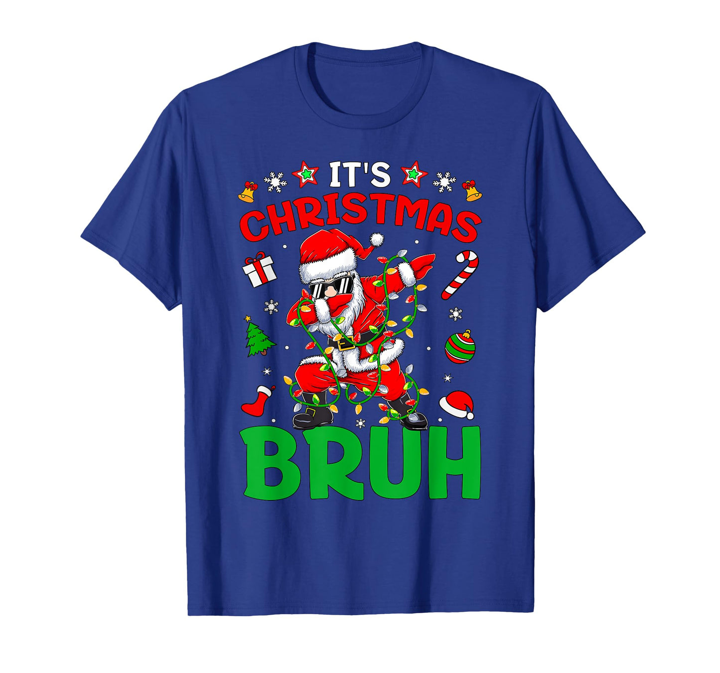 Bruh Christmas Boys Kids Santa Claus Dabbing Funny Xmas T-Shirt