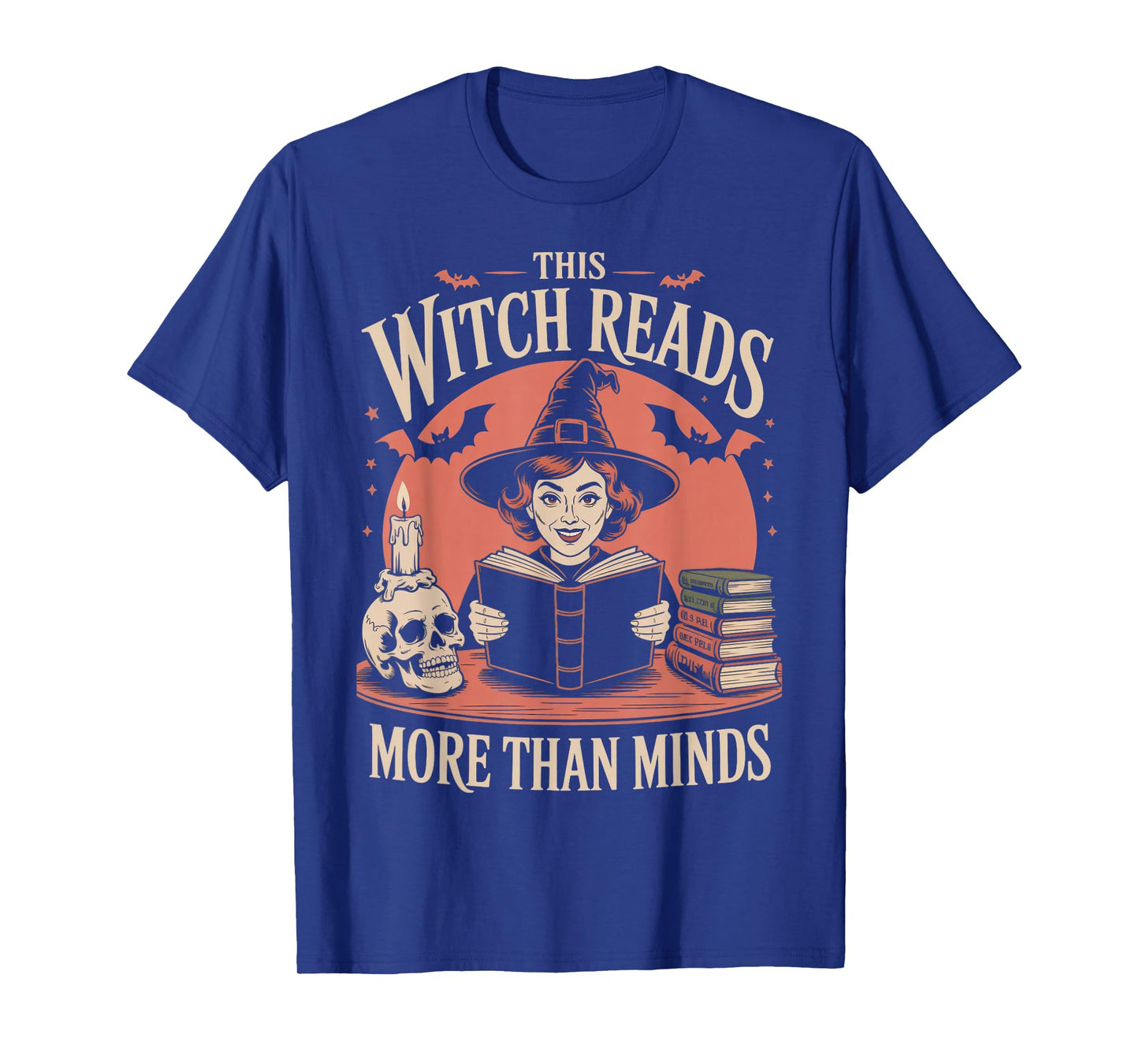 Reads More Than Minds Witches Bookish Book Reader Reading T-Shirt