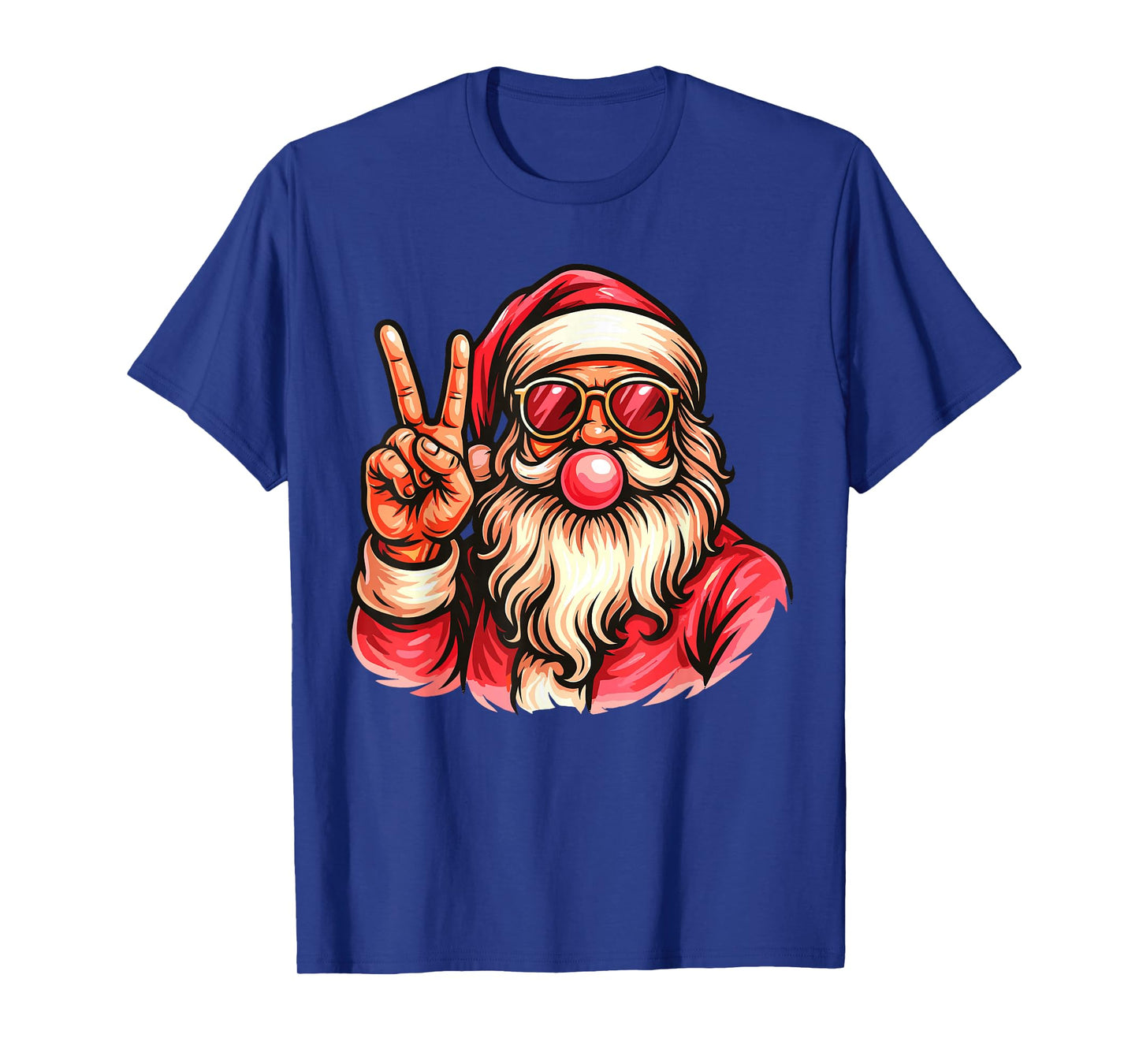 Pink Gum Bubble Blowing Santa Shirt, Vintage Pink Christmas T-Shirt