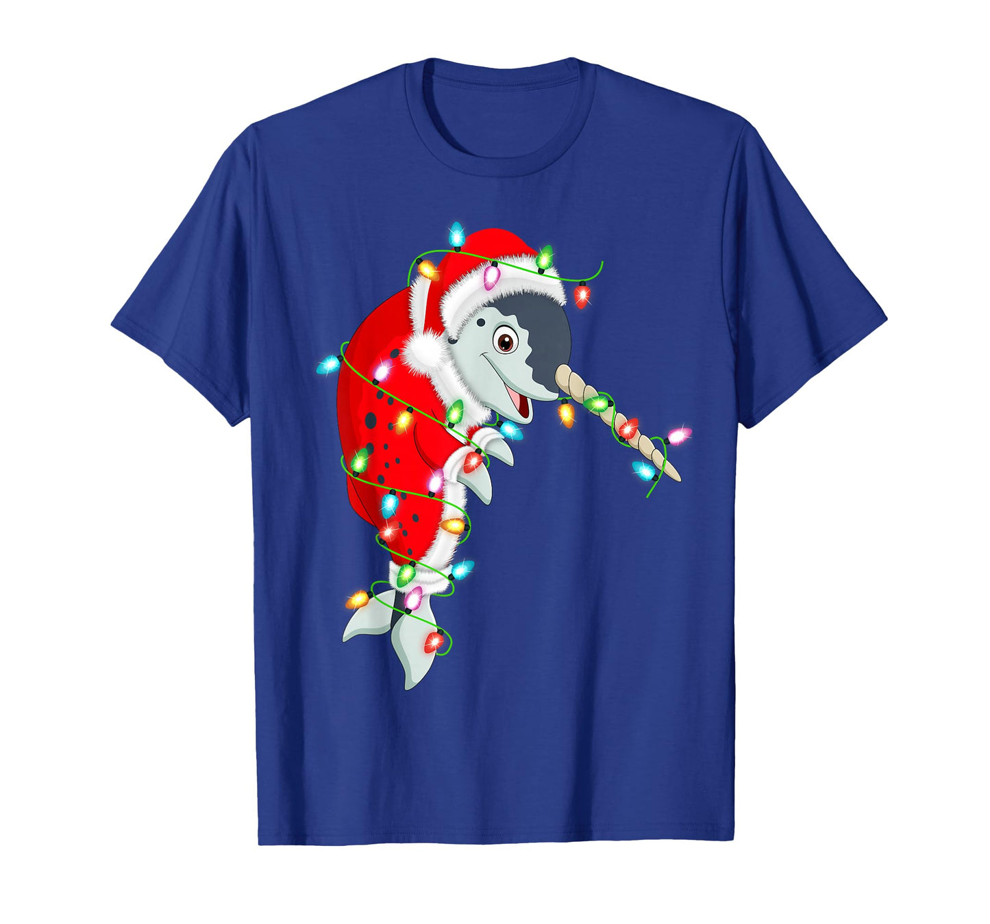 Narwhal Christmas Lights Santa Costume Cute Animal Xmas T-Shirt