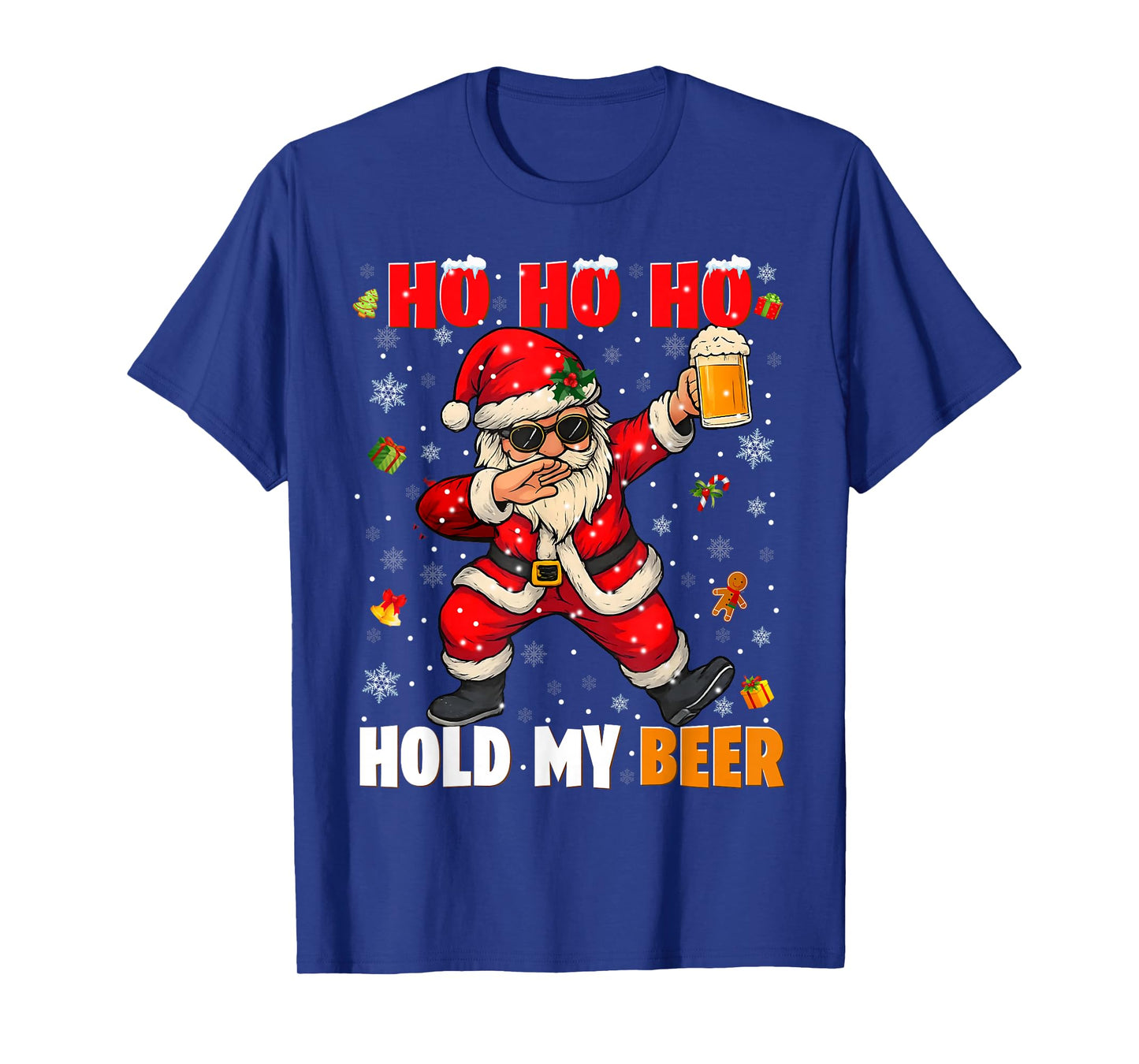 Ho Ho Hold My Drink Cool Dabbing Santa Christmas Xmas Men T-Shirt