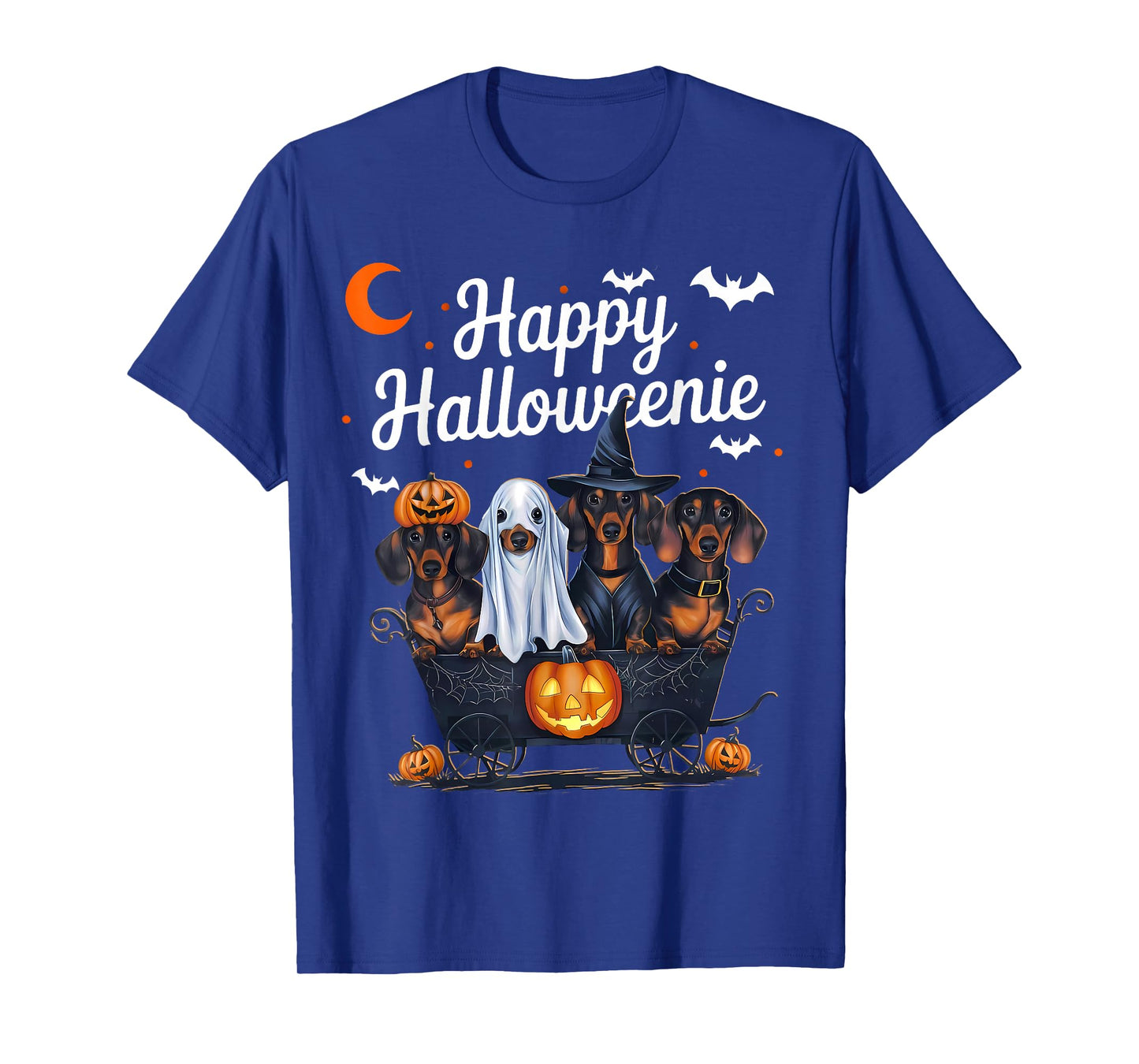 Happy Halloweenie Weiner Dog Cute Dachshund Witch Hat T-Shirt