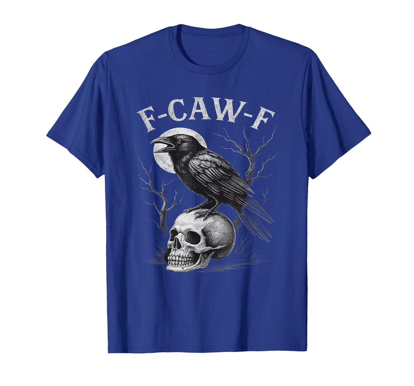F-Caw-F Black Crow Bird Retro Vintage Gothic Moon F-Caw-F T-Shirt