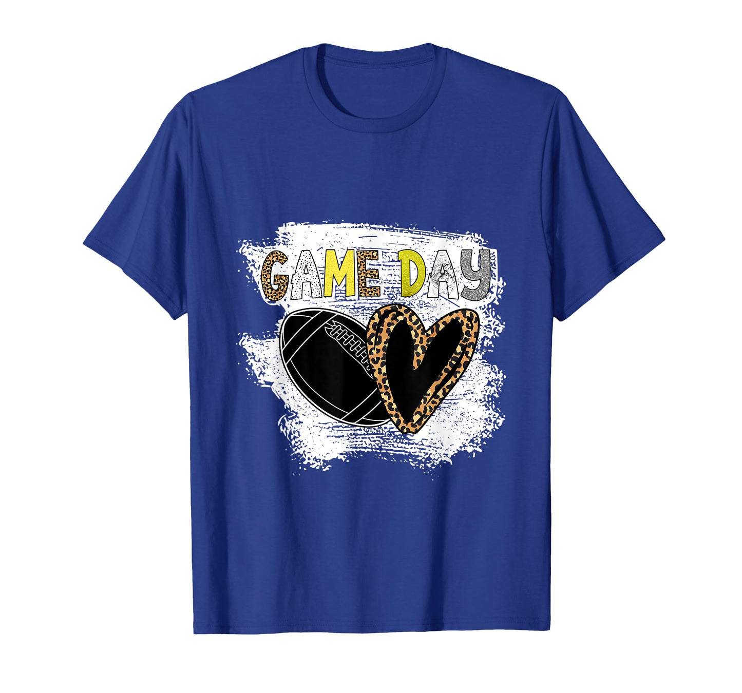 Game Day Leopard Cheetah American Football Fans Women Girls T-Shirt