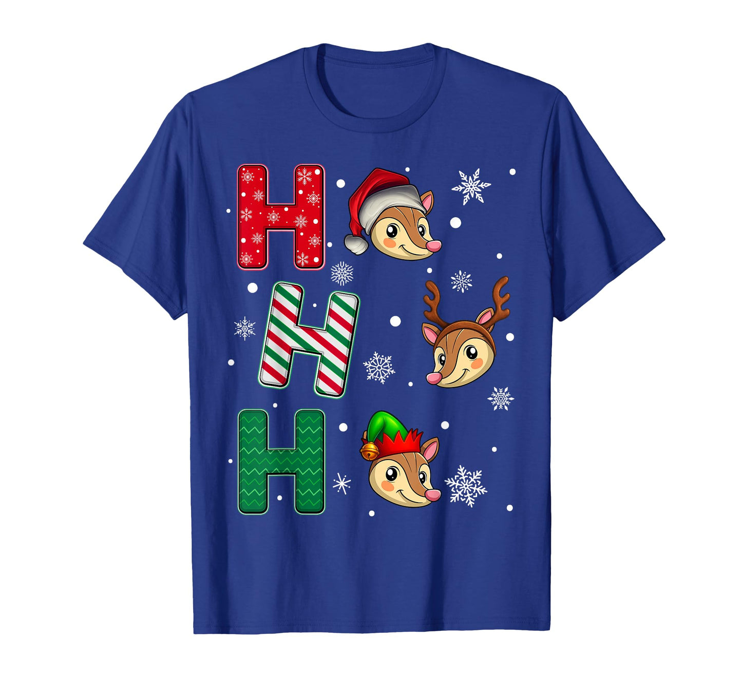 Ho Ho Ho Armadillo Animal Matching Santa Elf Xmas T-Shirt