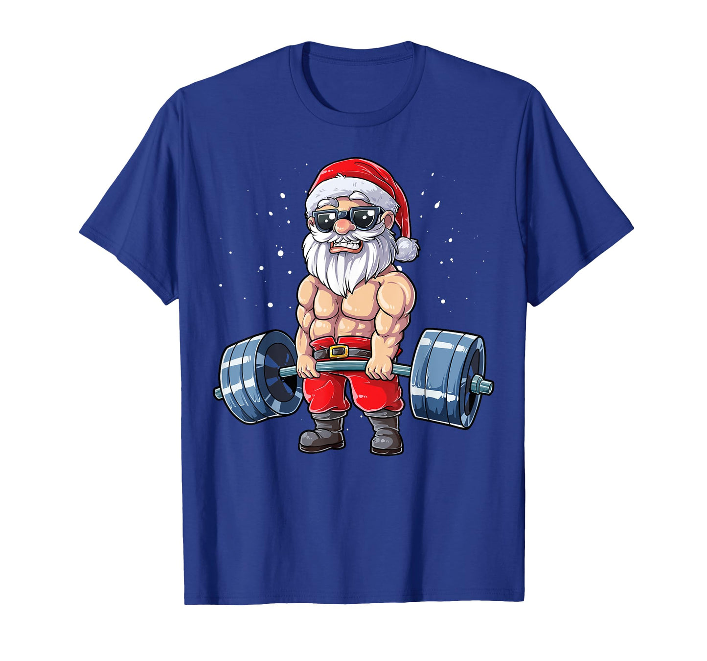 Santa Weightlifting Christmas Fitness Gym Deadlift Xmas Men T-Shirt