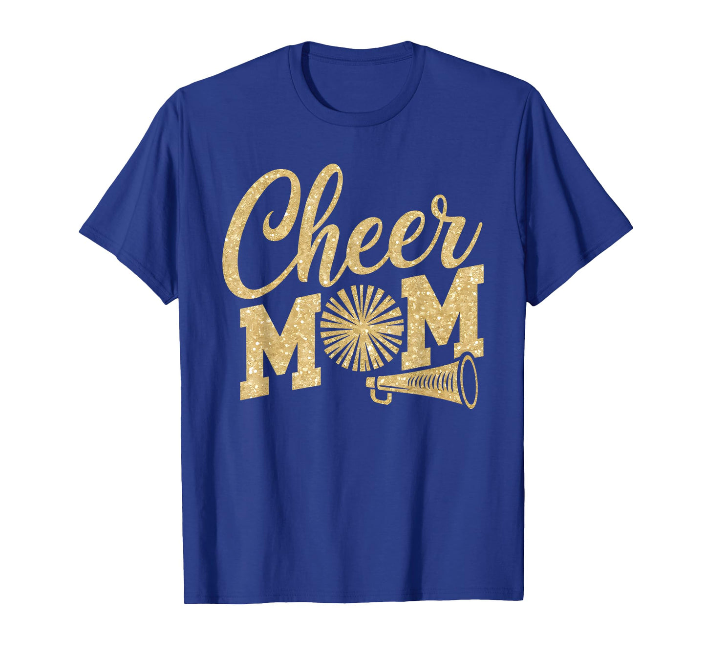 Cheer Mom Biggest Fan Cheerleader Black Yellow Gold Pom Pom T-Shirt