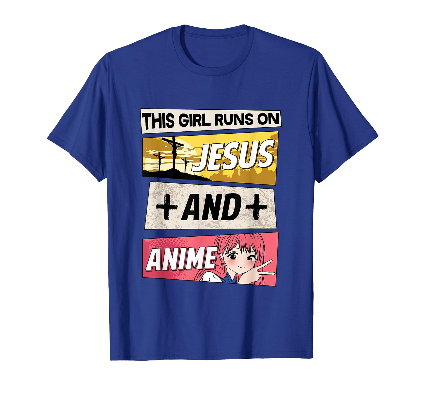 This Girl Runs On Jesus And Anime I Kawaii Otaku T-Shirt
