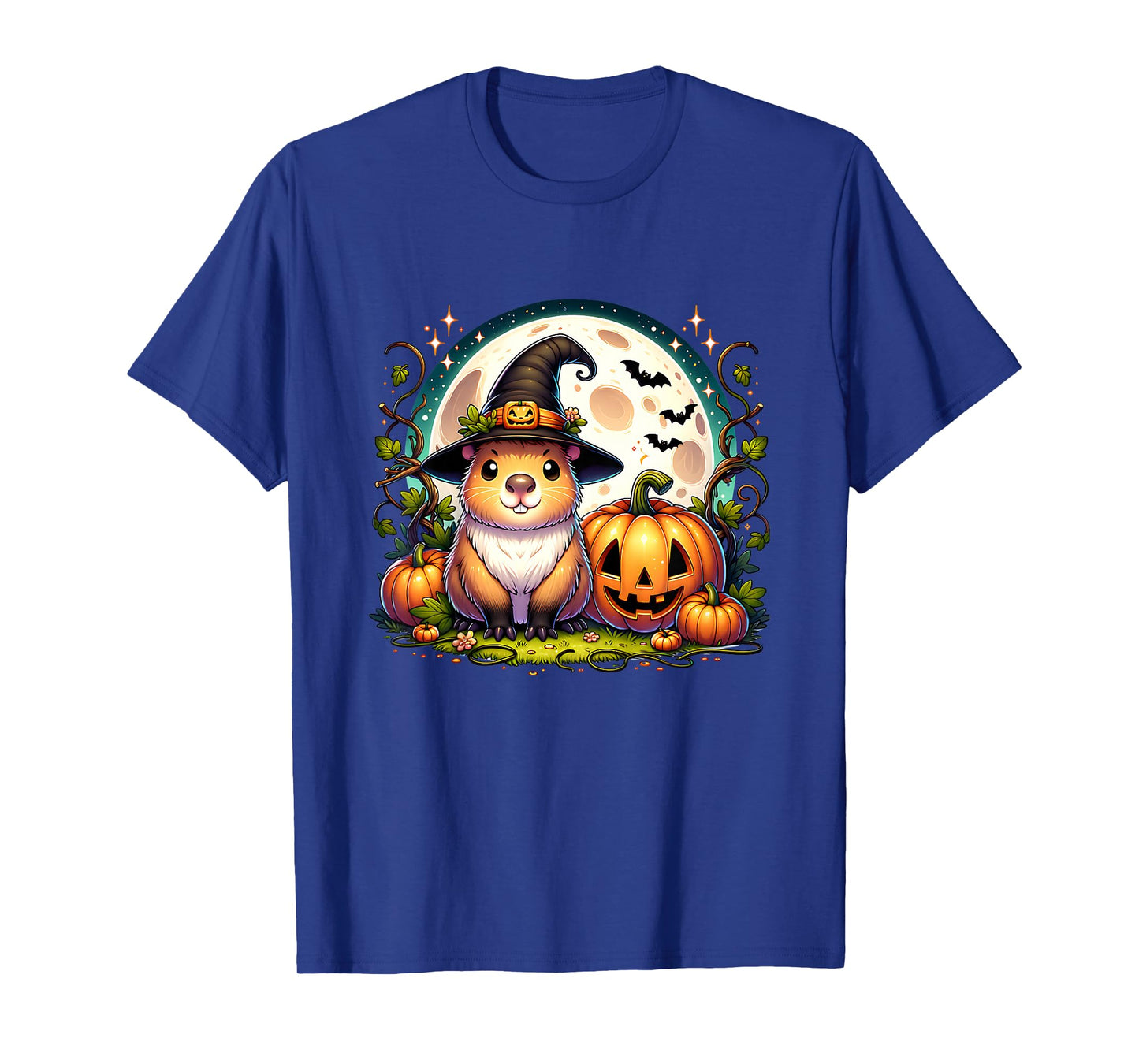 Capybara Witch Jack-o-Lantern Pumpkin Halloween Graphic T-Shirt