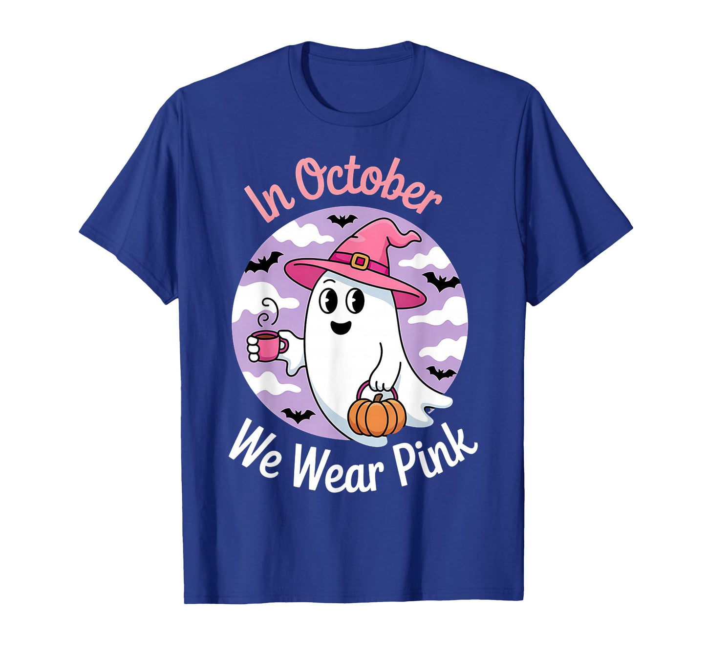 in October We Wear Pink Breast Cancer Gaming Print T-Shirt