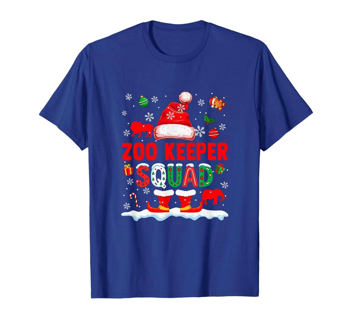 Zoo Keeper Squad Men Job Christmas Santa Costume Bow Tie T-Shirt