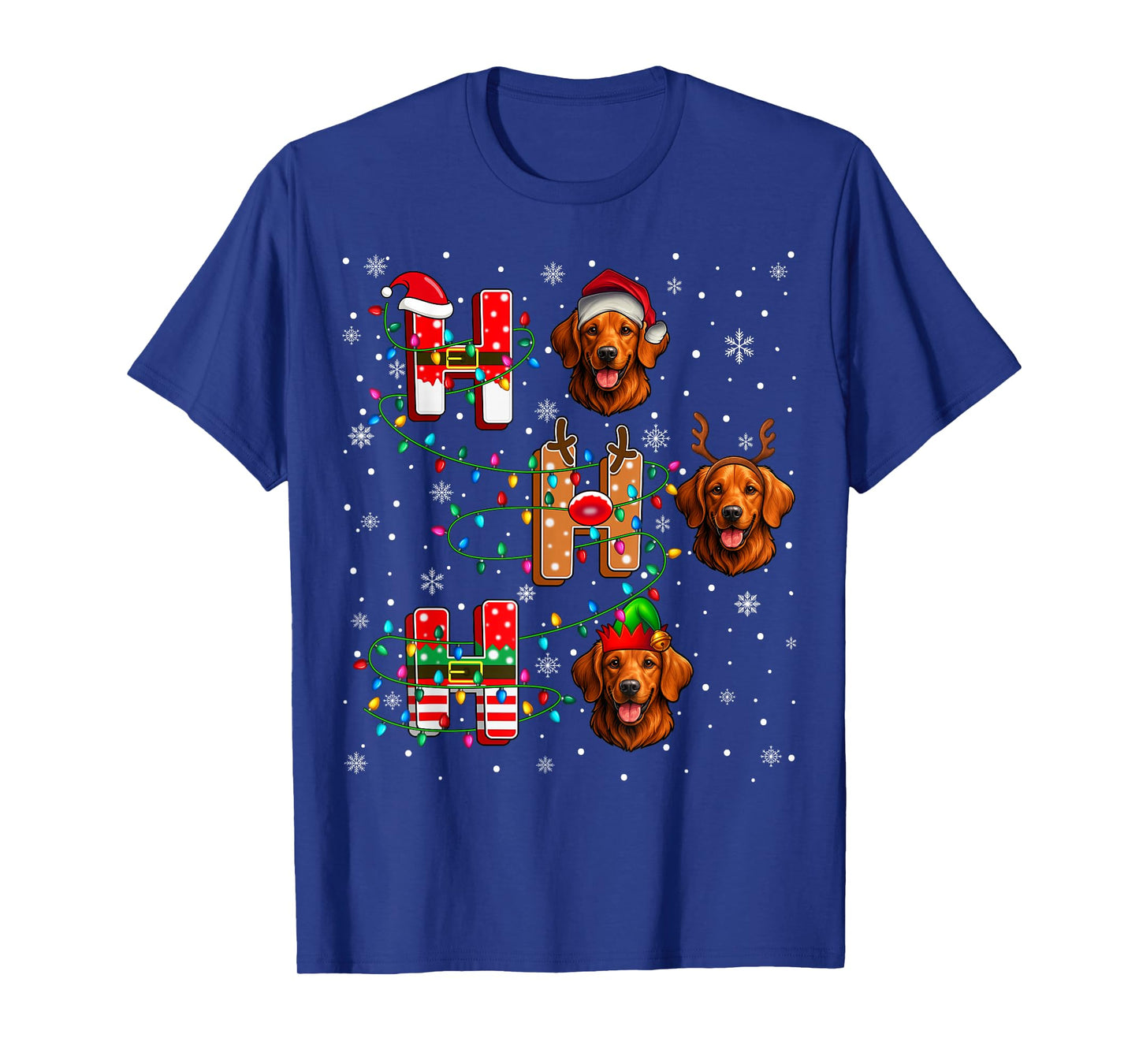 Ho Ho Ho Santa Hat Elf Chesapeake Bay Retriever Dog Xmas T-Shirt