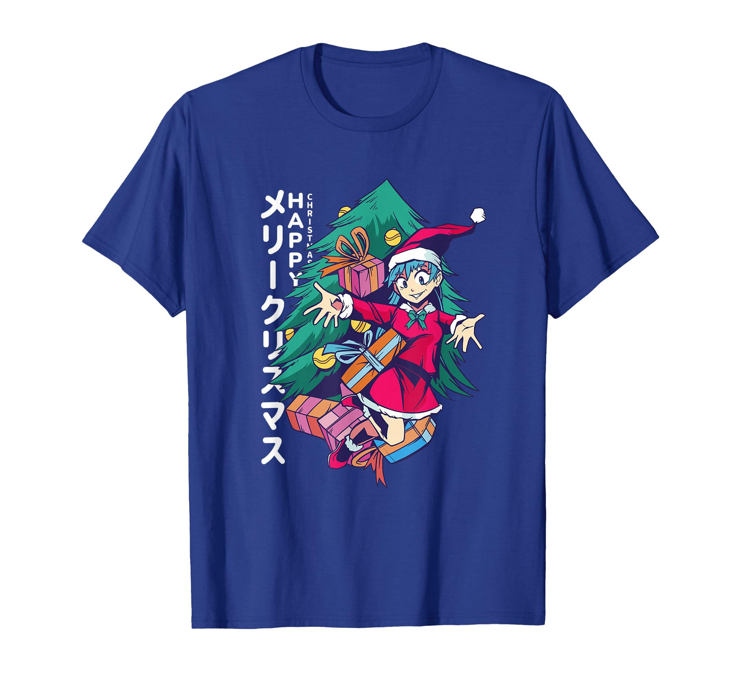Merry Christmas Anime Girl - Cute Manga Santa T-Shirt