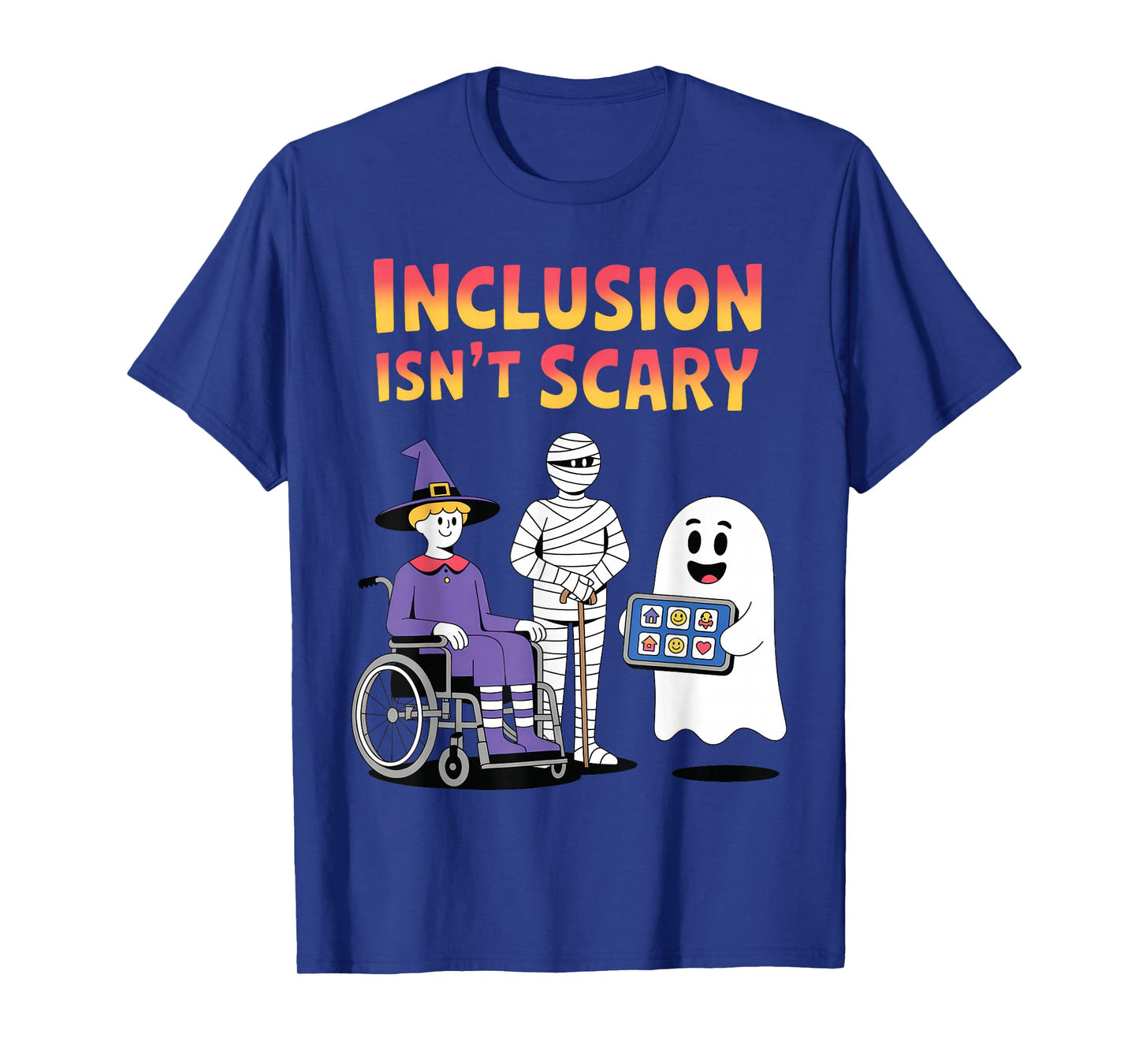 Inclusion Isn’t Scary Disability Awareness Cute Ghost Witch T-Shirt
