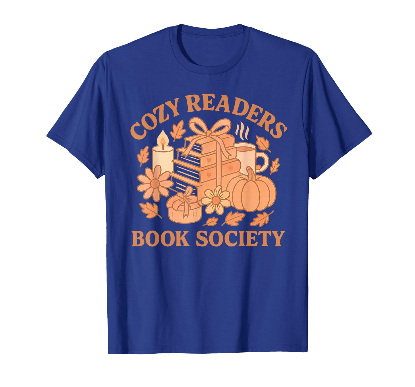 Cozy Readers Book Society Pastel Fall Books & Pumpkin T-Shirt
