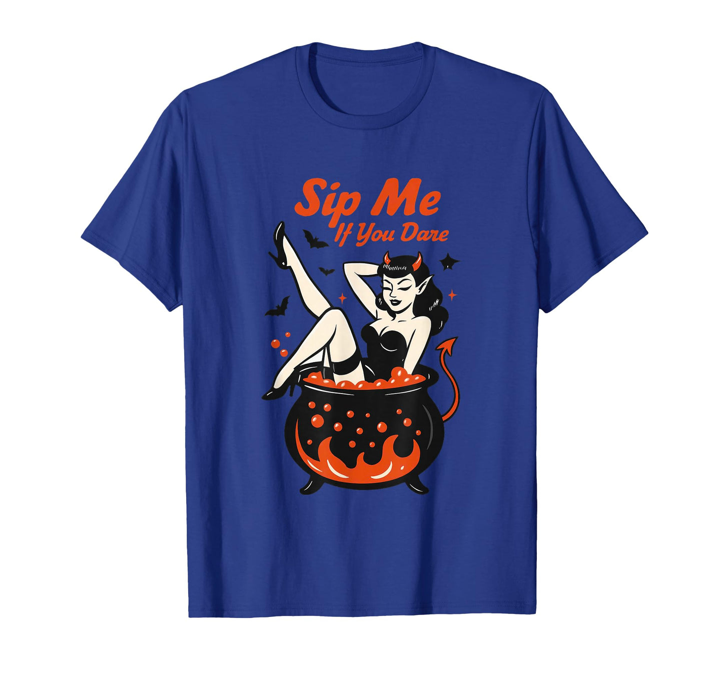 Sip Me If You Dare Retro Witch Design T-Shirt